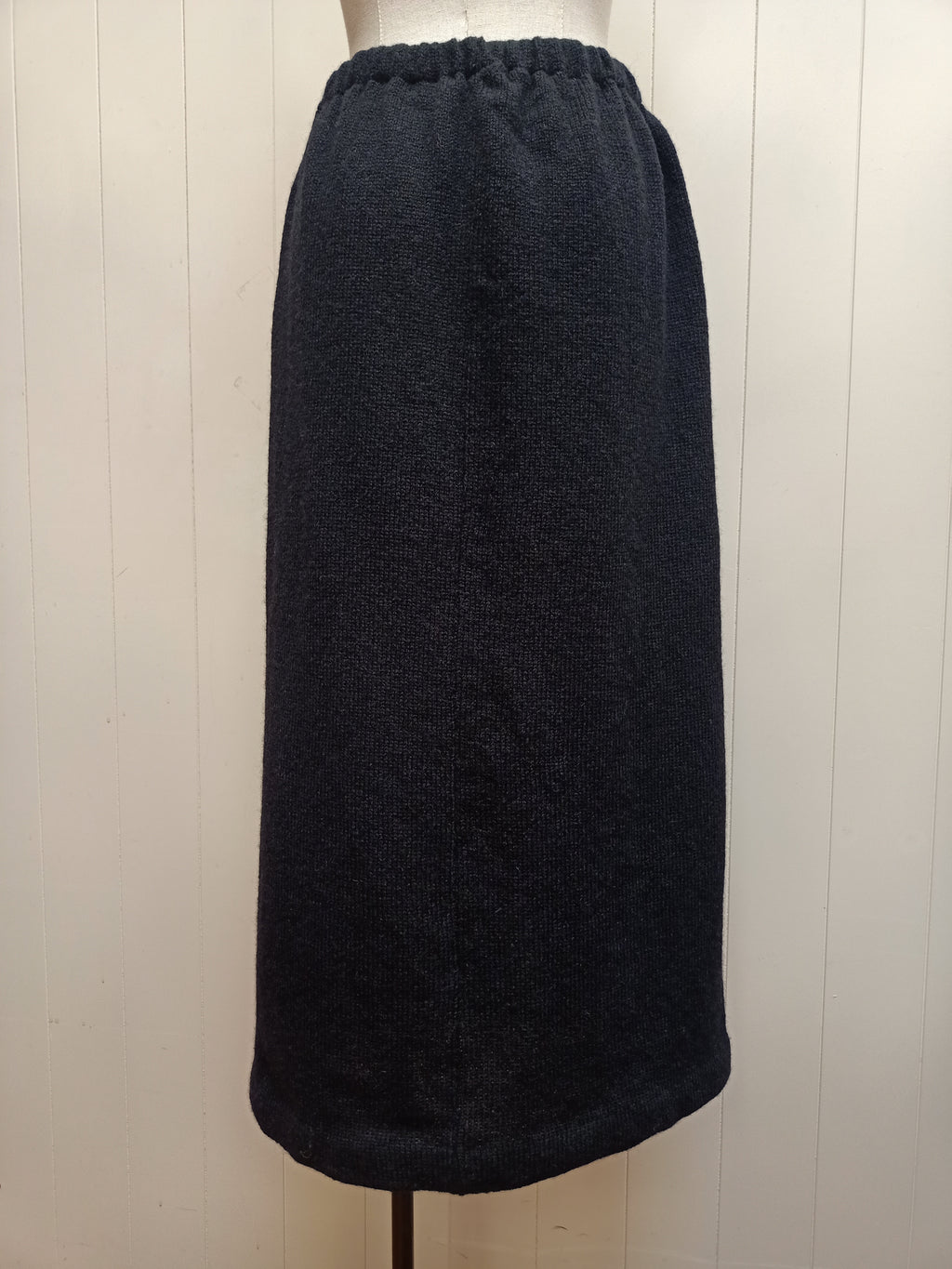 Vintage Black Wool Knit Skirt