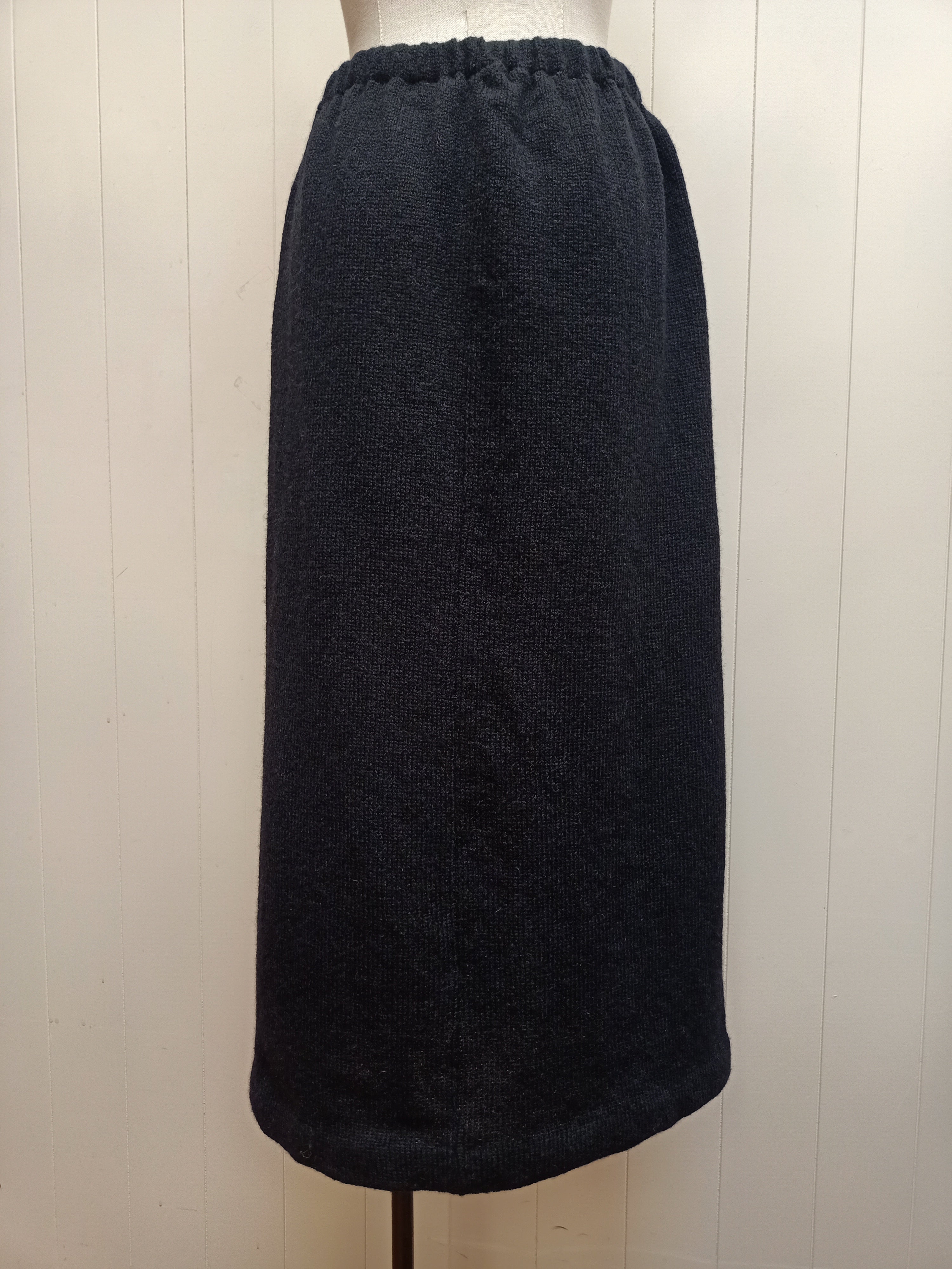 Vintage Black Wool Knit Skirt