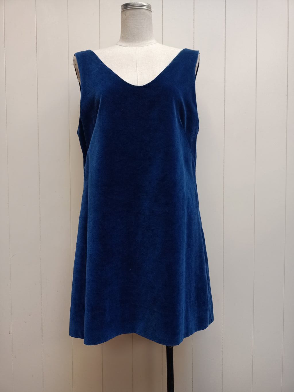 Vintage Blue Velvet Micro Dress