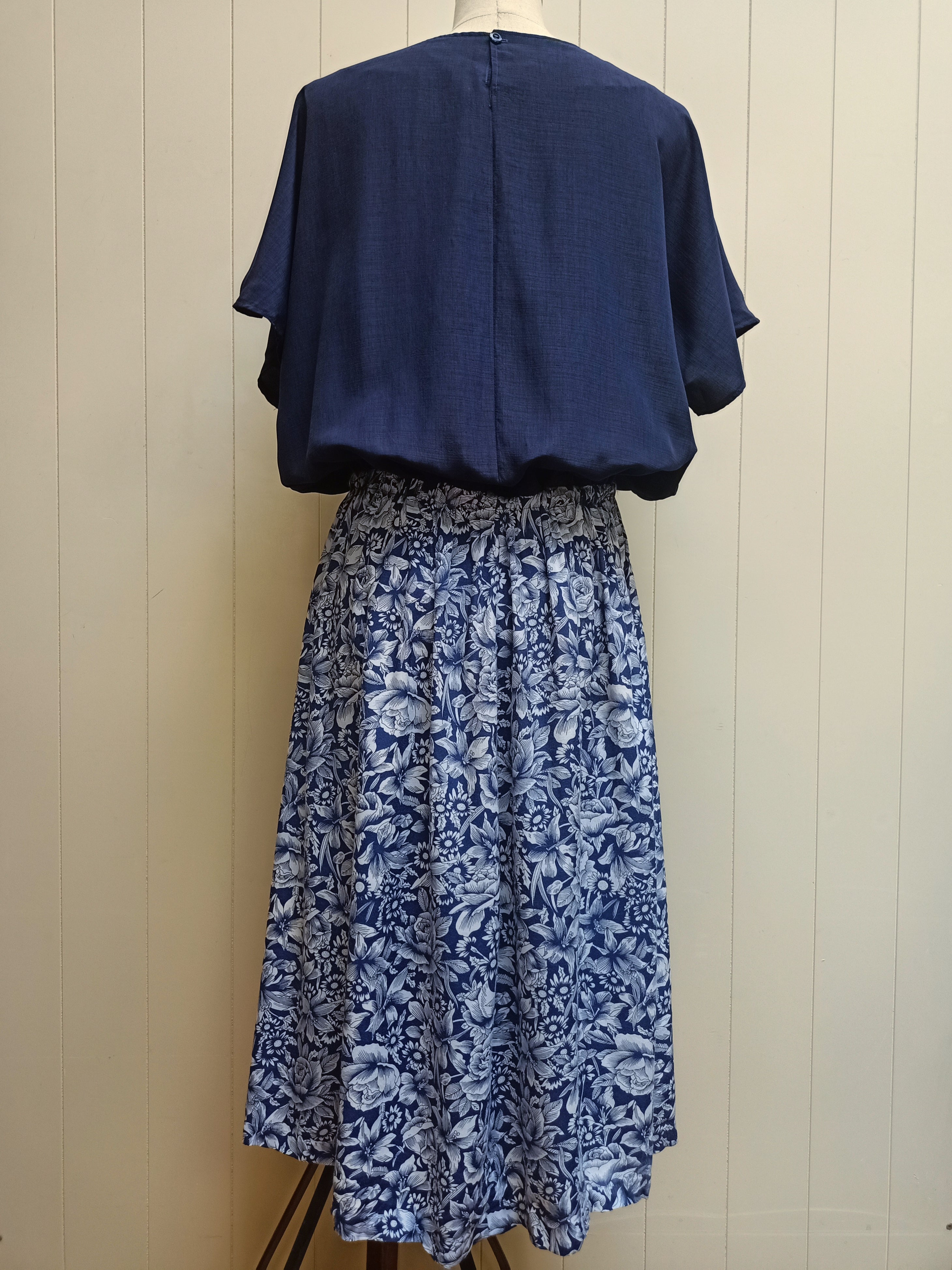 Vintage Navy Floral Dress