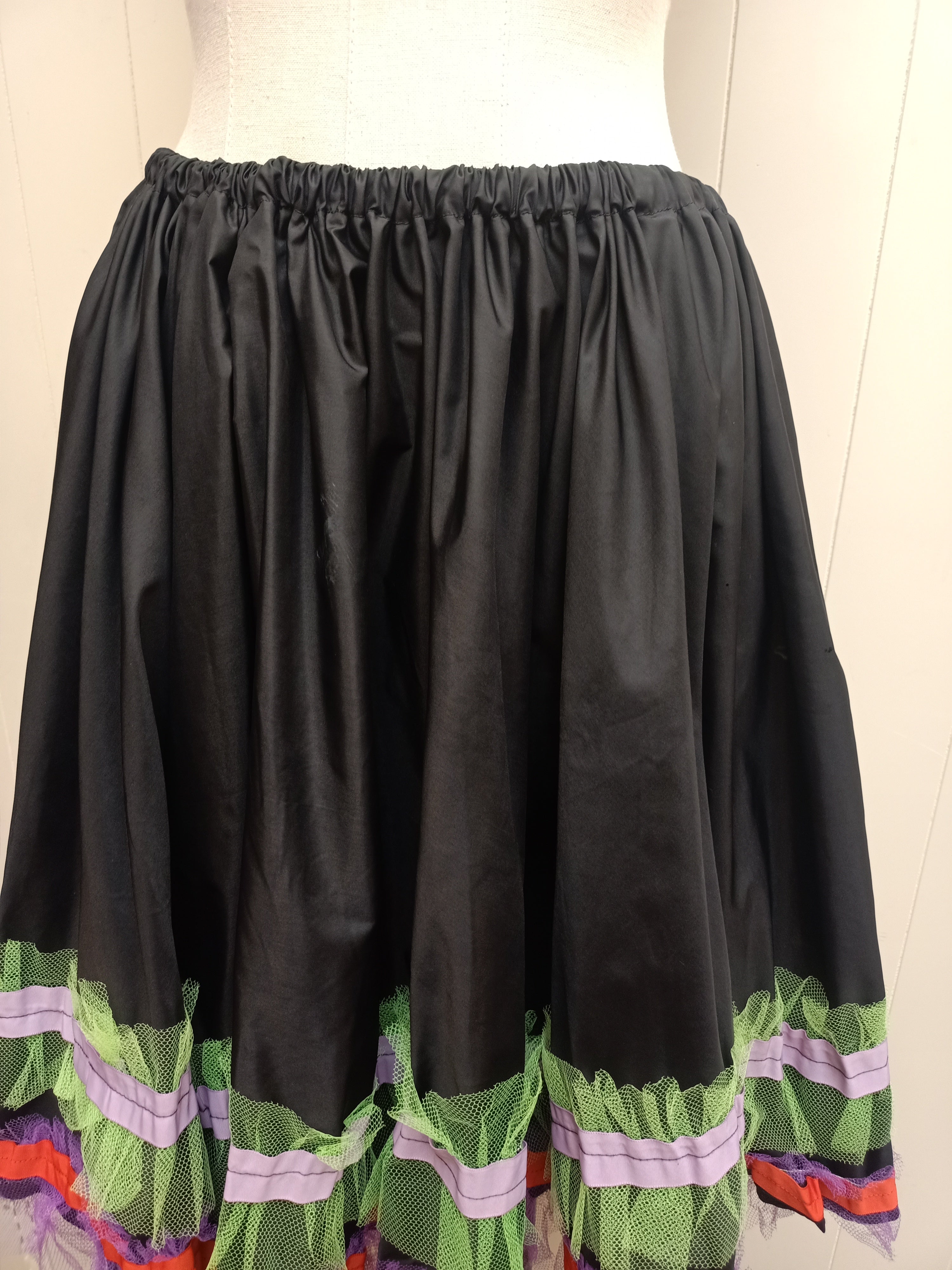 Vintage Black and Neon Skirt