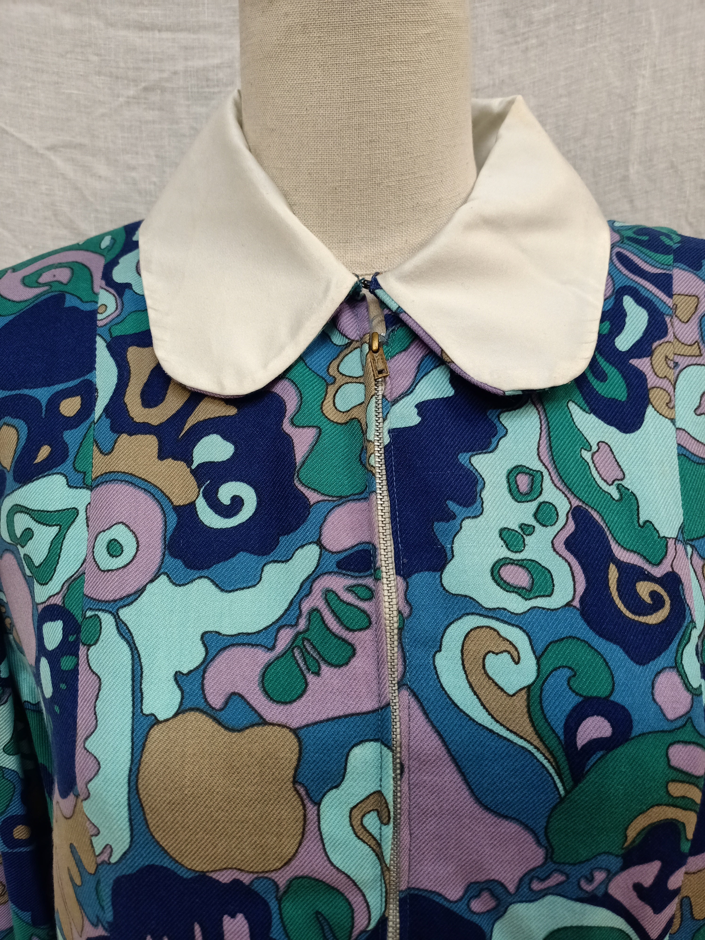 Vintage Abstract Blue Dress