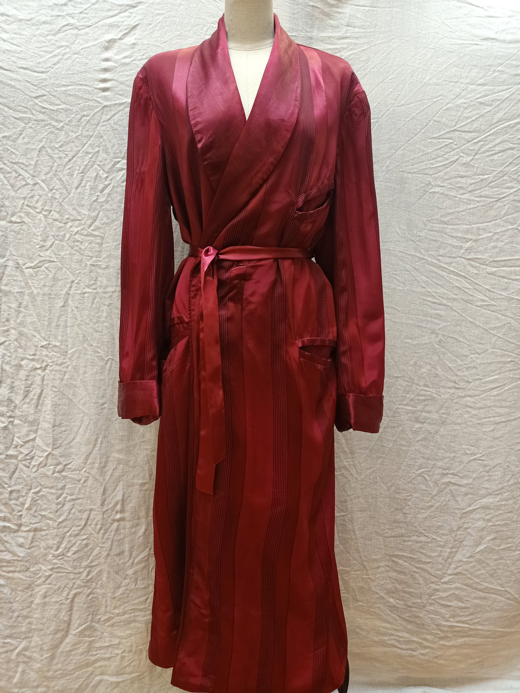Vintage Striped Satin Robe