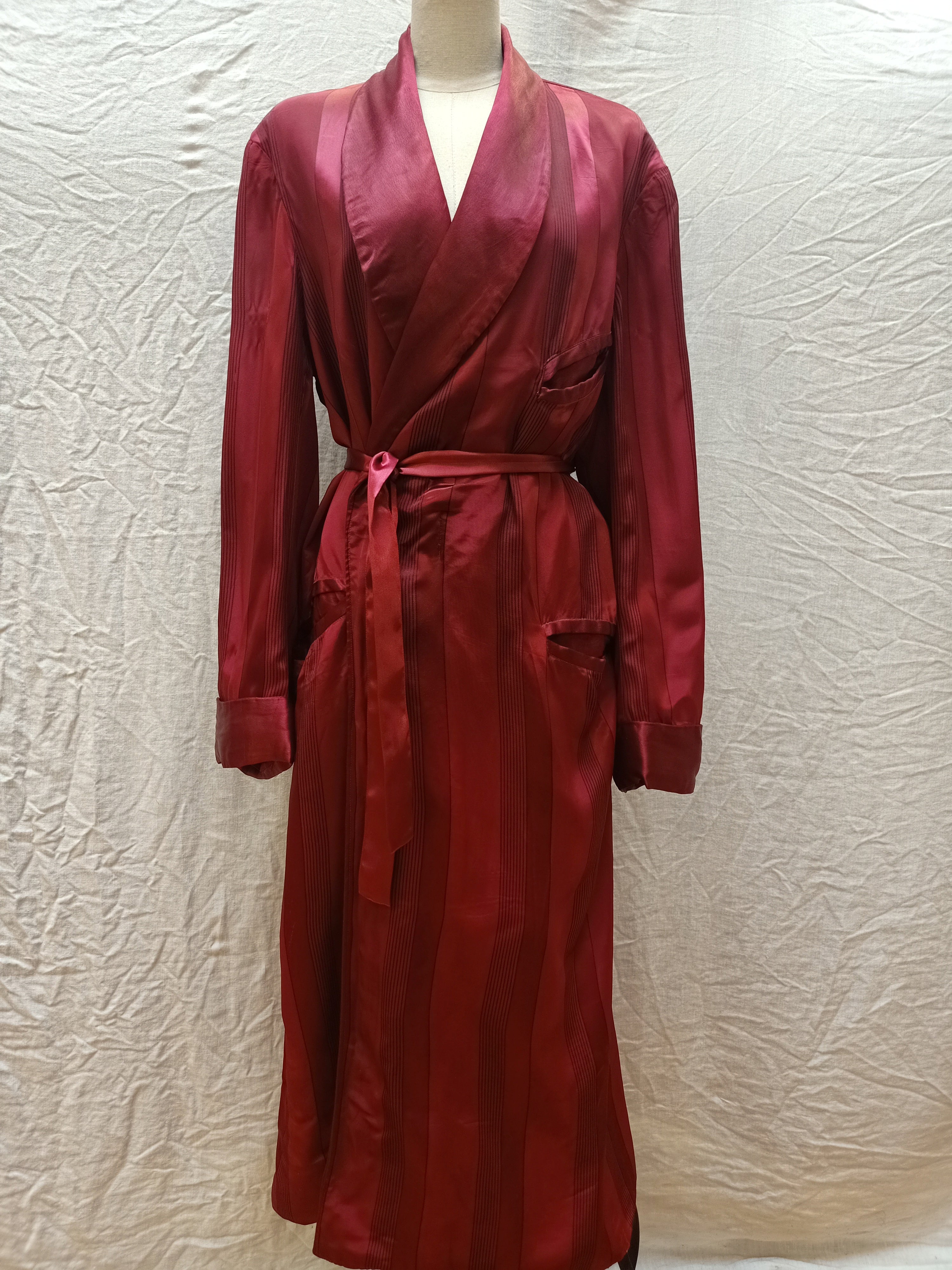 Vintage Striped Satin Robe