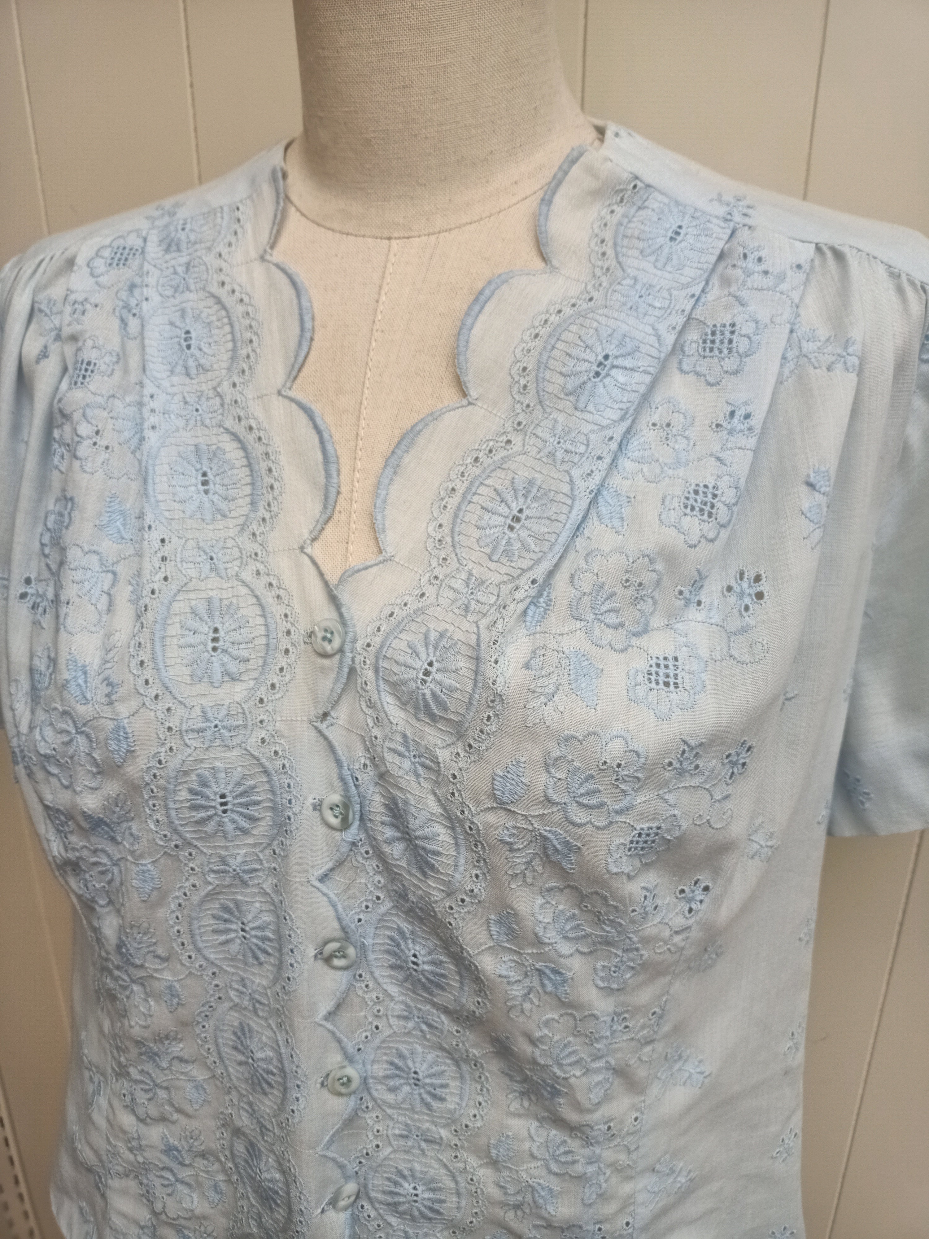 Vintage Pale Blue Anglaise Shirt