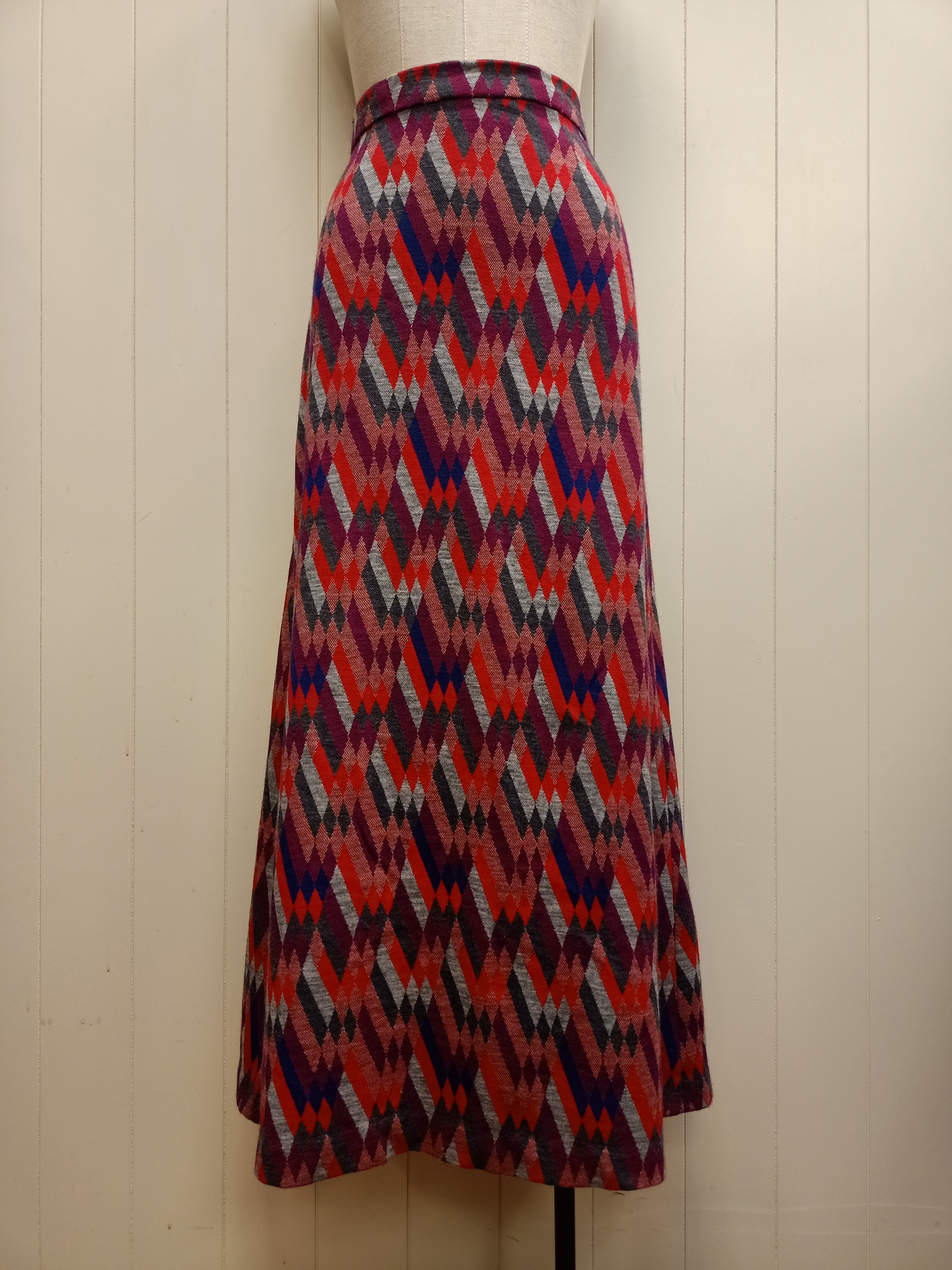 Vintage Harlequin A-Line Skirt