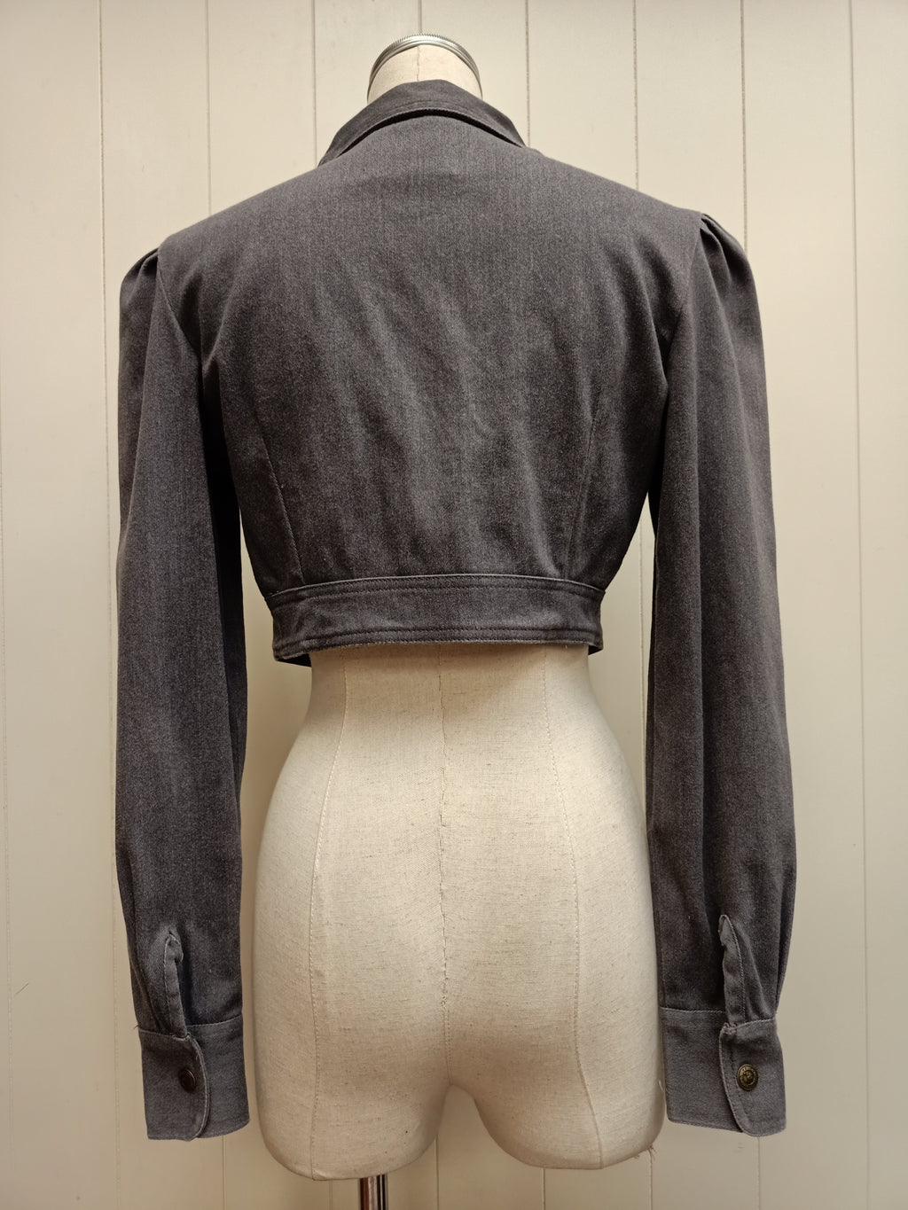 Vintage Wrangler Cropped Grey Jacket