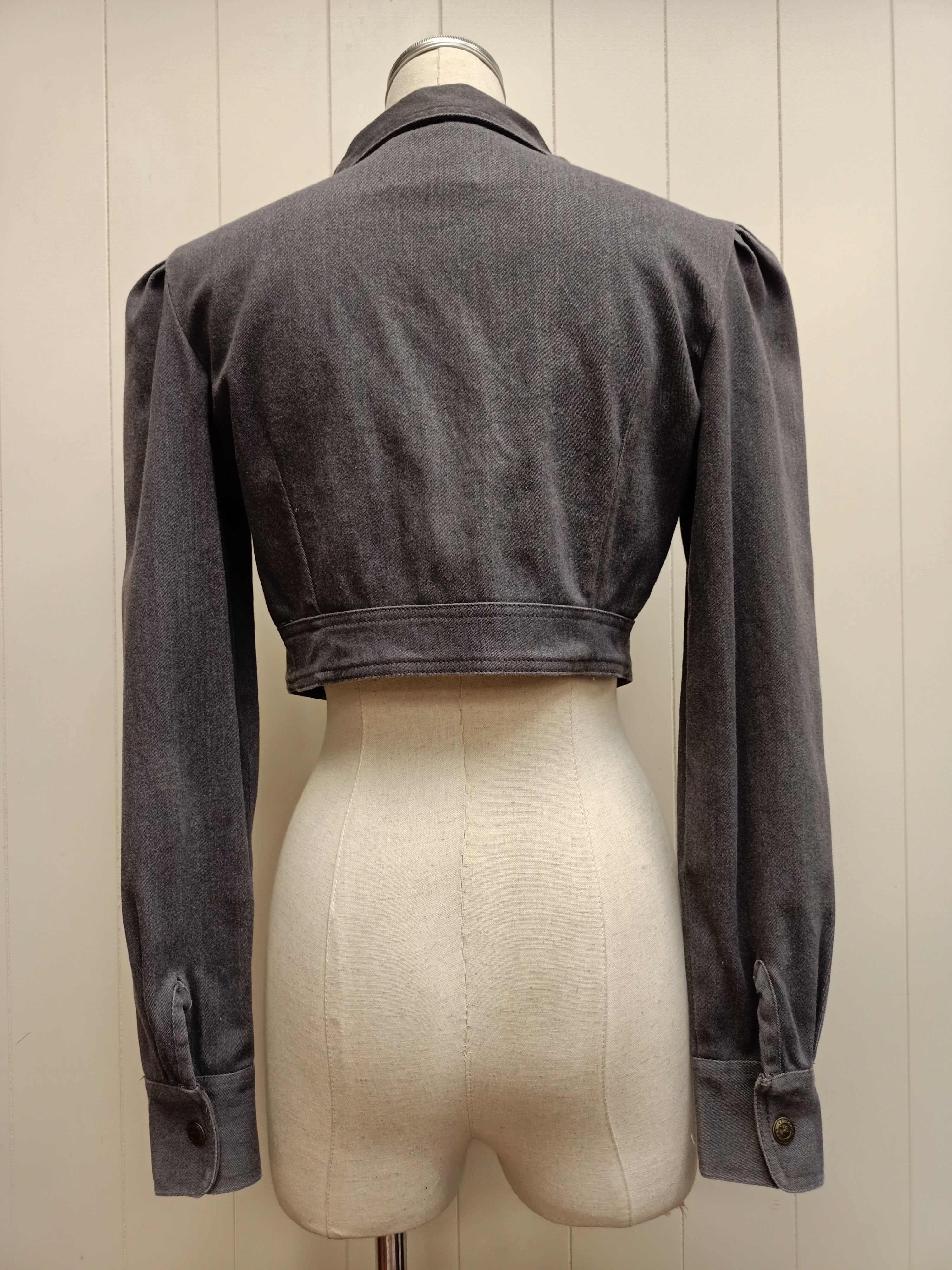 Vintage Wrangler Cropped Grey Jacket