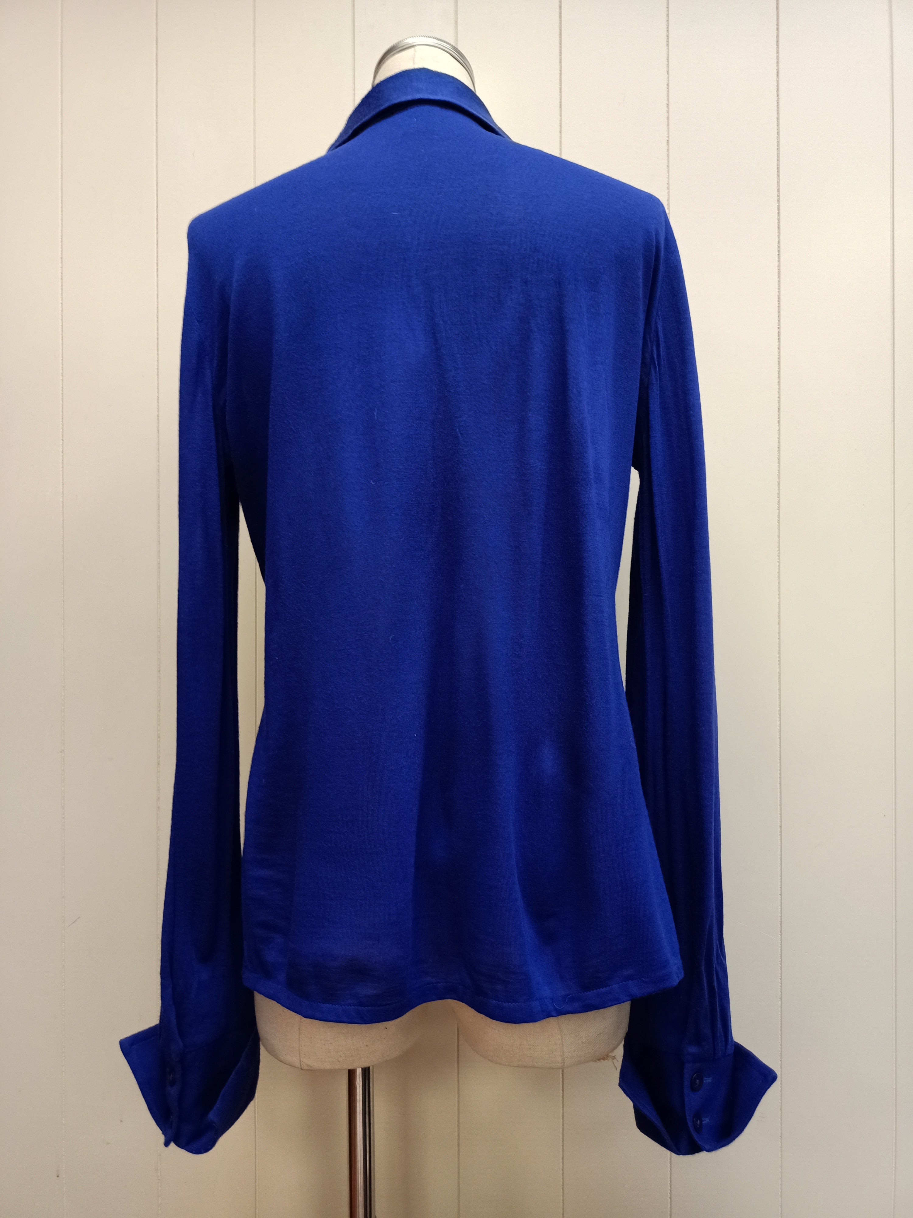 Vintage Knitted Fashion Blue Shirt