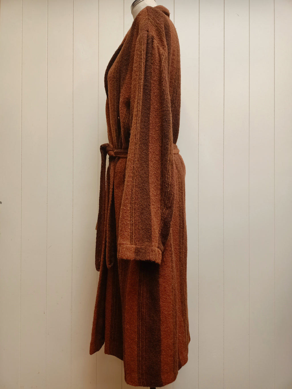 Vintage Mens Mr Australia Brown & Orange Striped Robe