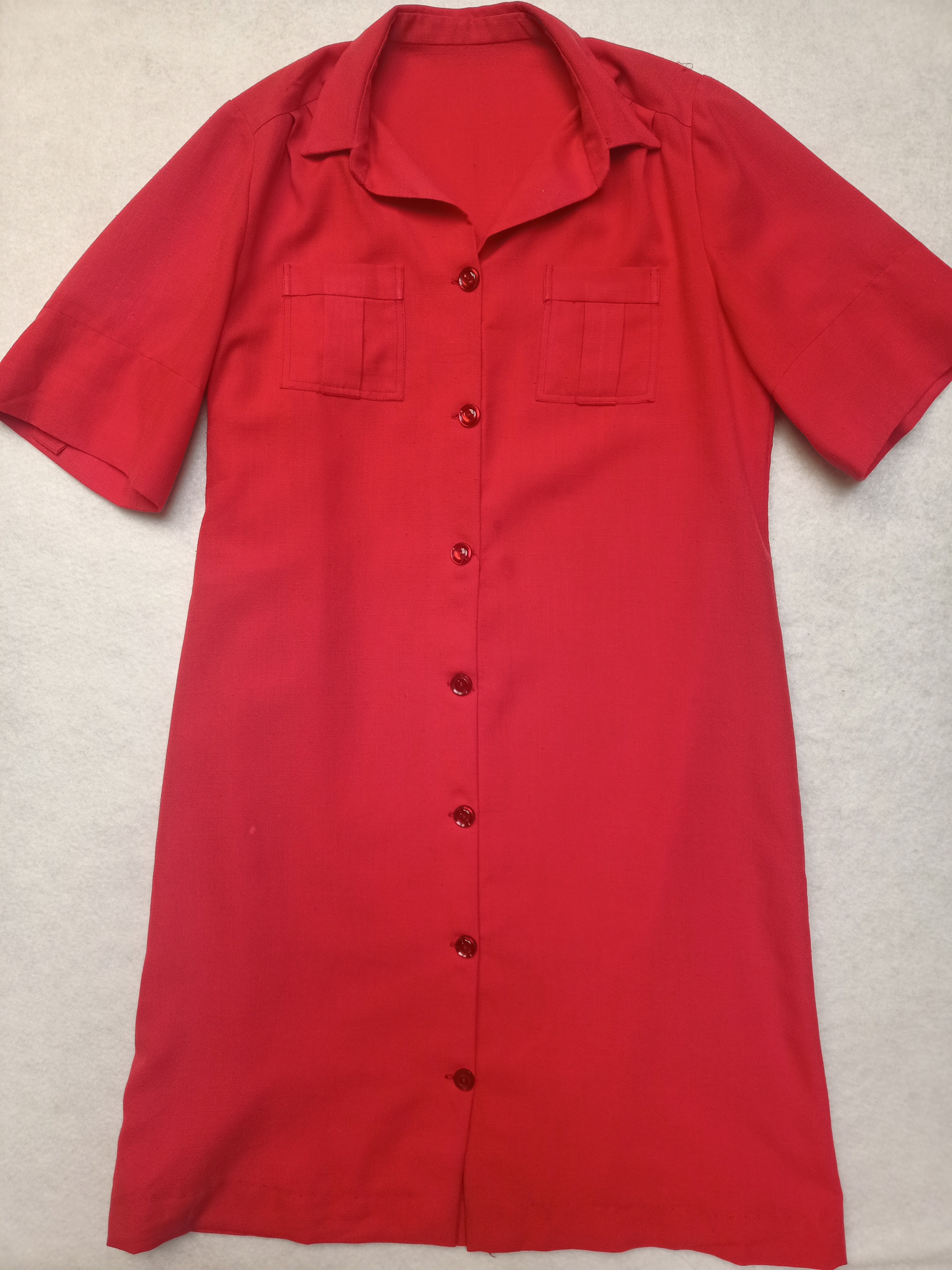 Vintage Red Button Up Dress