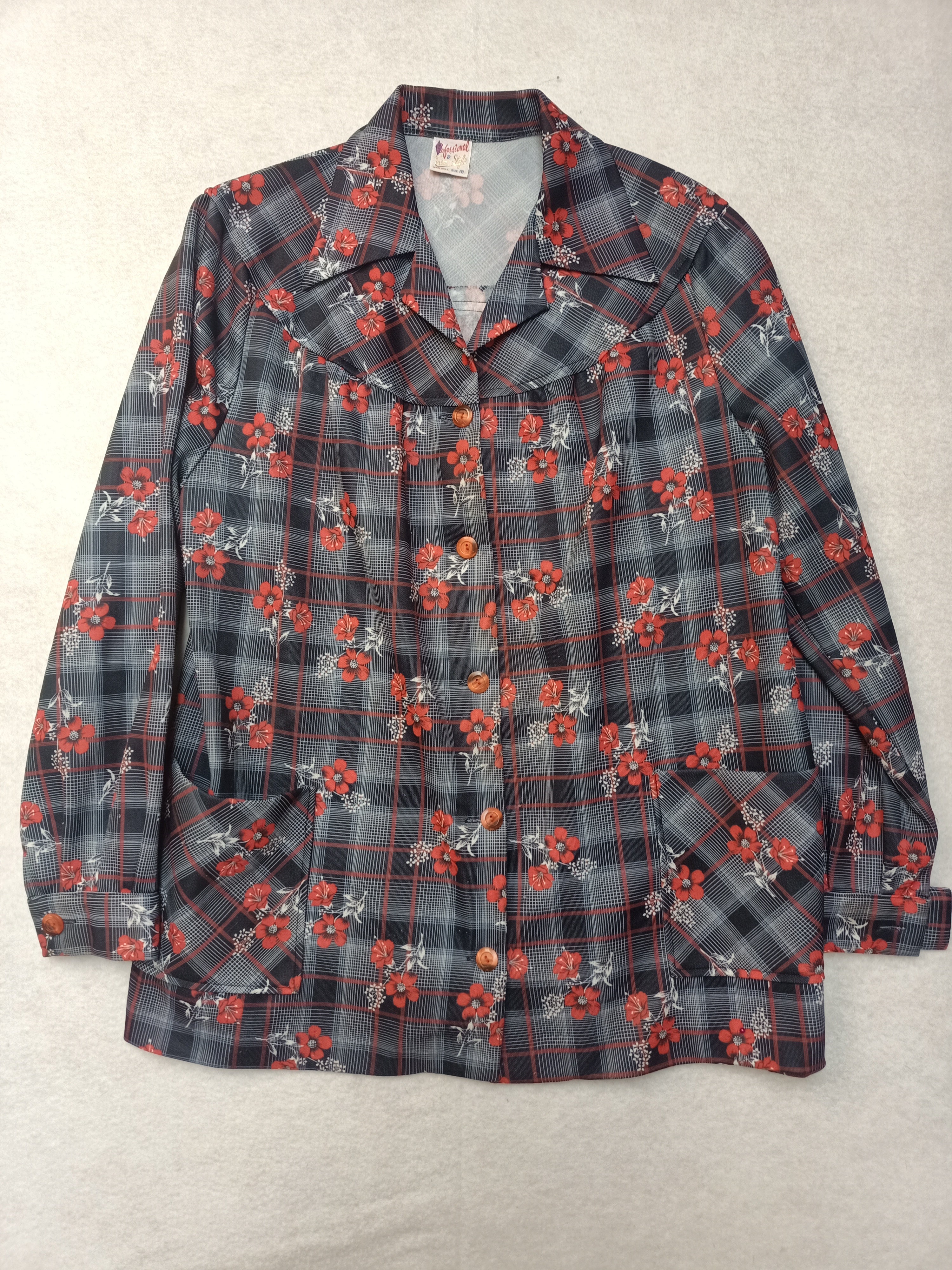 Vintage Floral Checkered Shirt