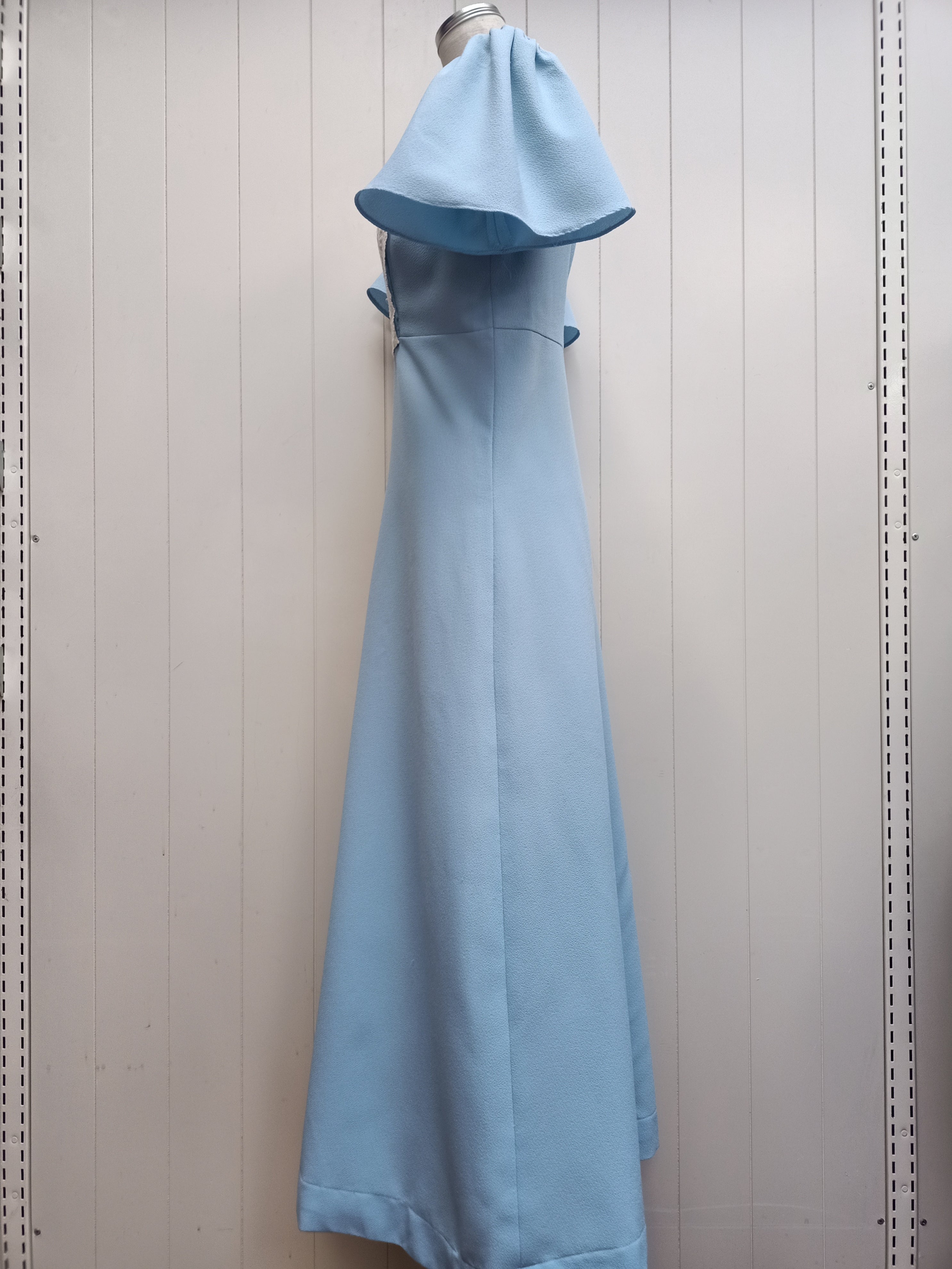 Vintage Pastel Blue Prairie Maxi Dress