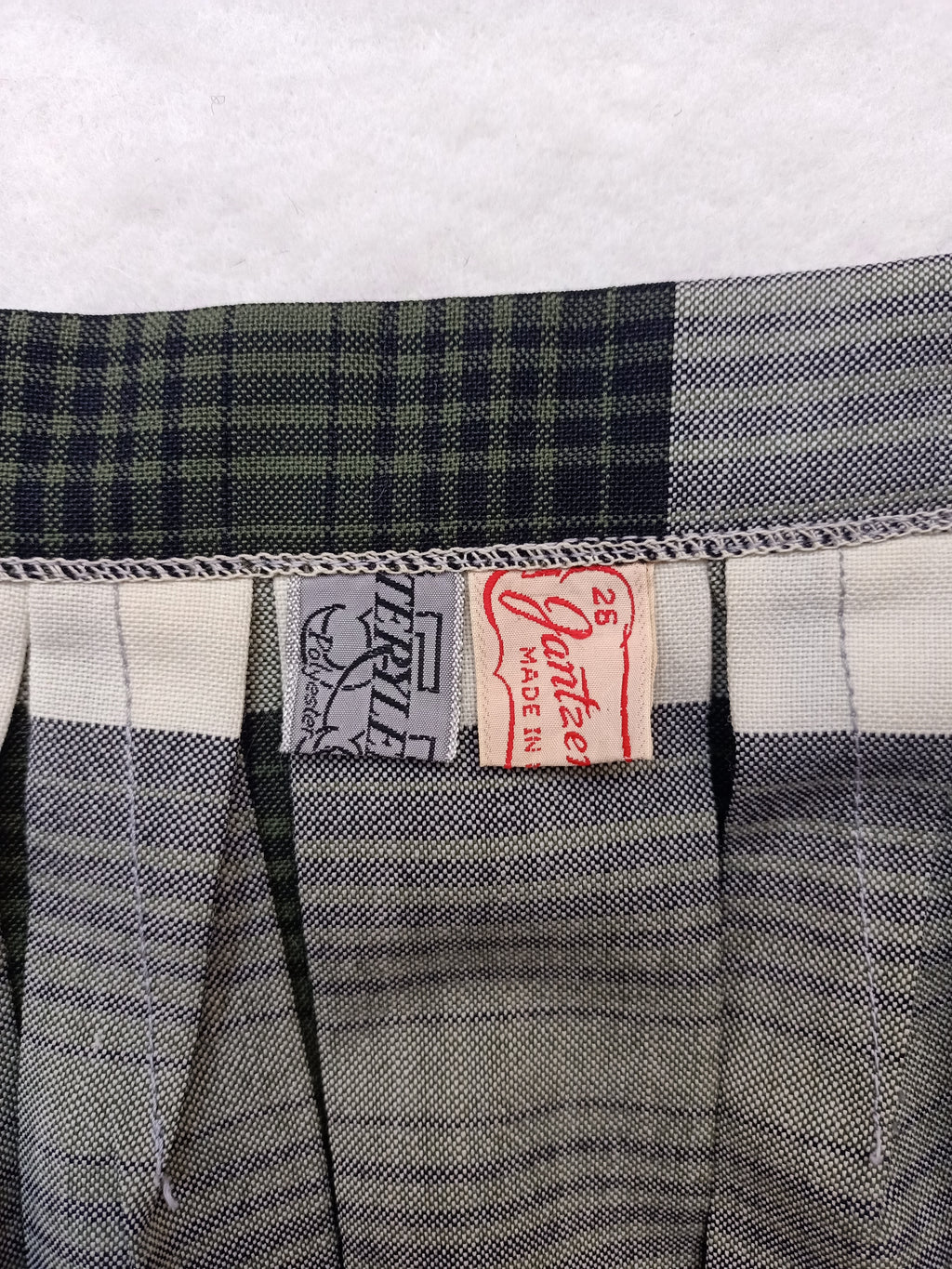 Vintage Jantzen Green Checkered Skirt