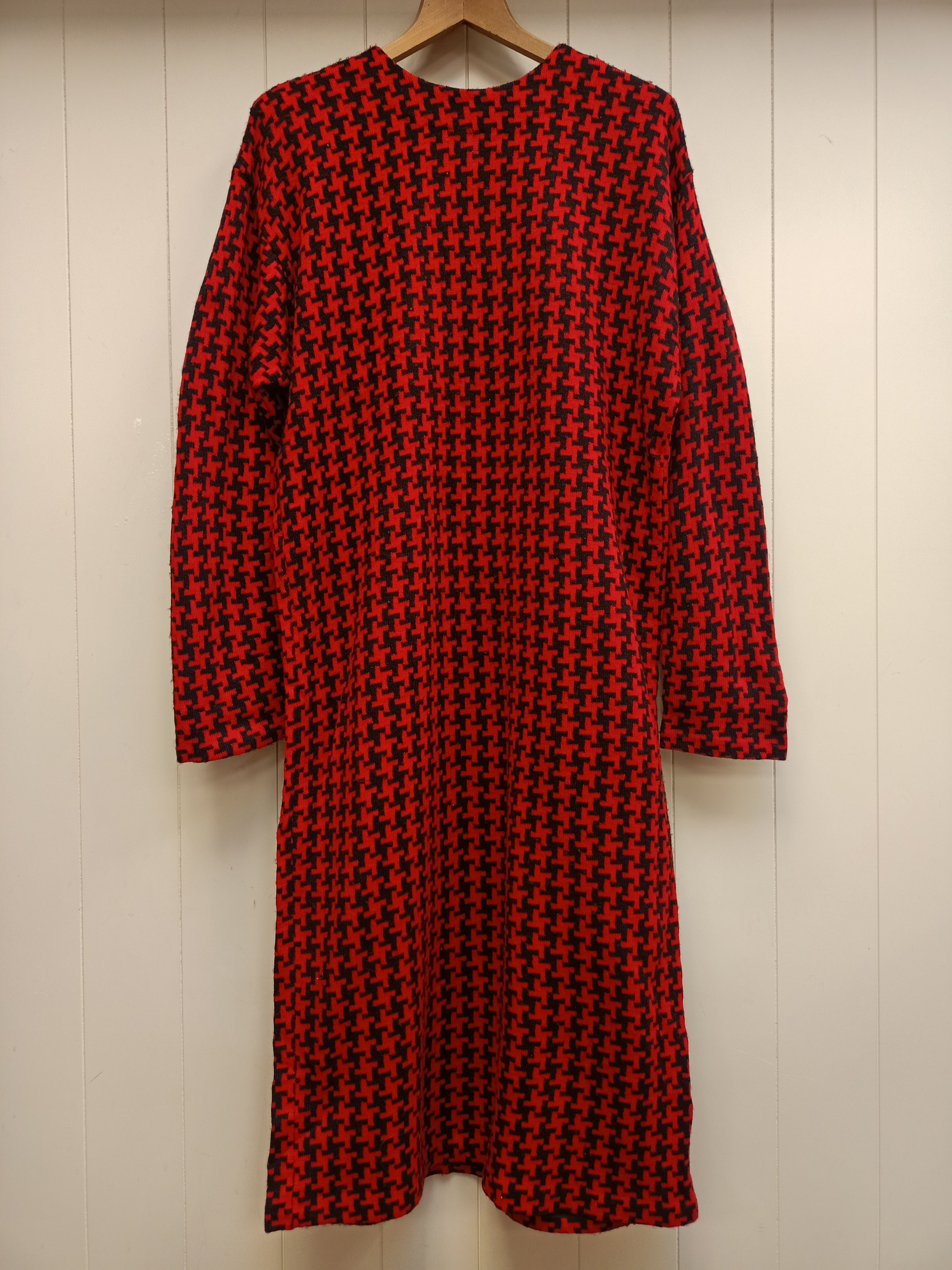 Vintage Red Herringbone Dress