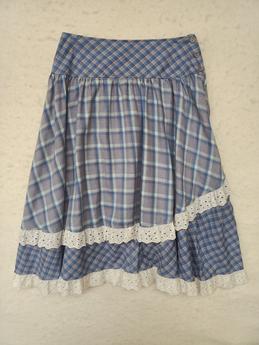 Vintage Cue Plaid Ruffle Skirt