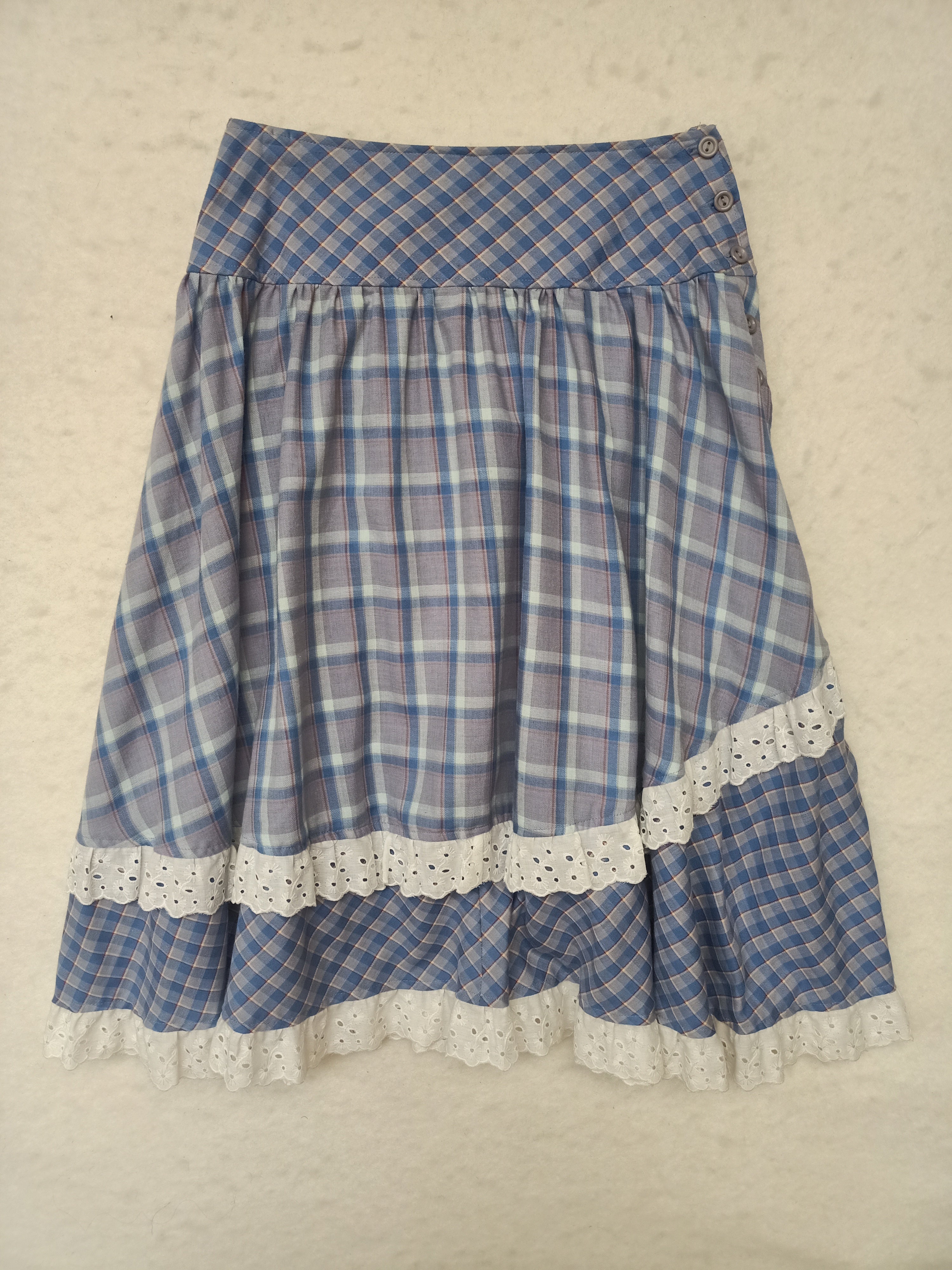 Vintage Cue Plaid Ruffle Skirt