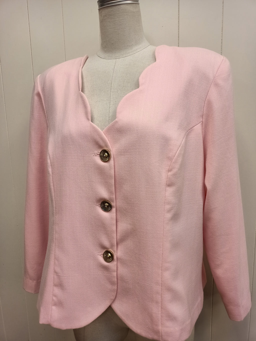 Vintage Pastel Pink Scallop Jacket