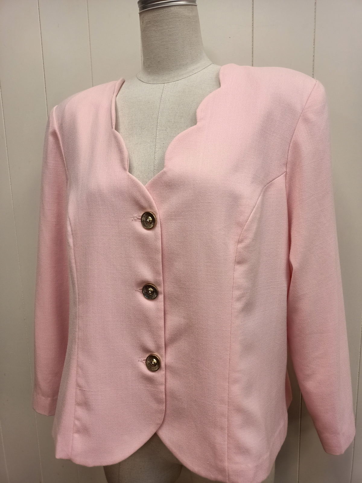 Vintage Pastel Pink Scallop Jacket
