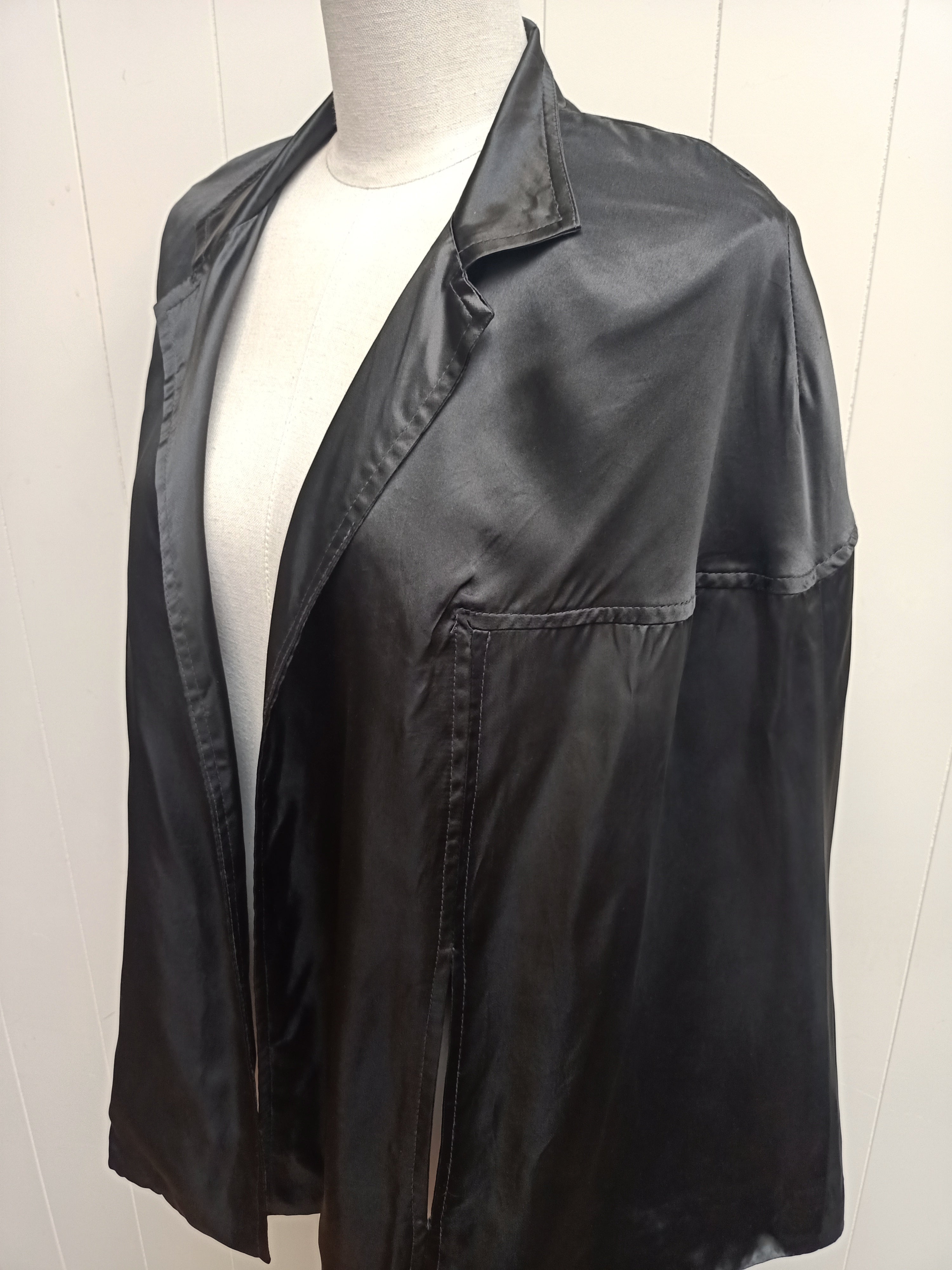 WORLD Black Satin Cape