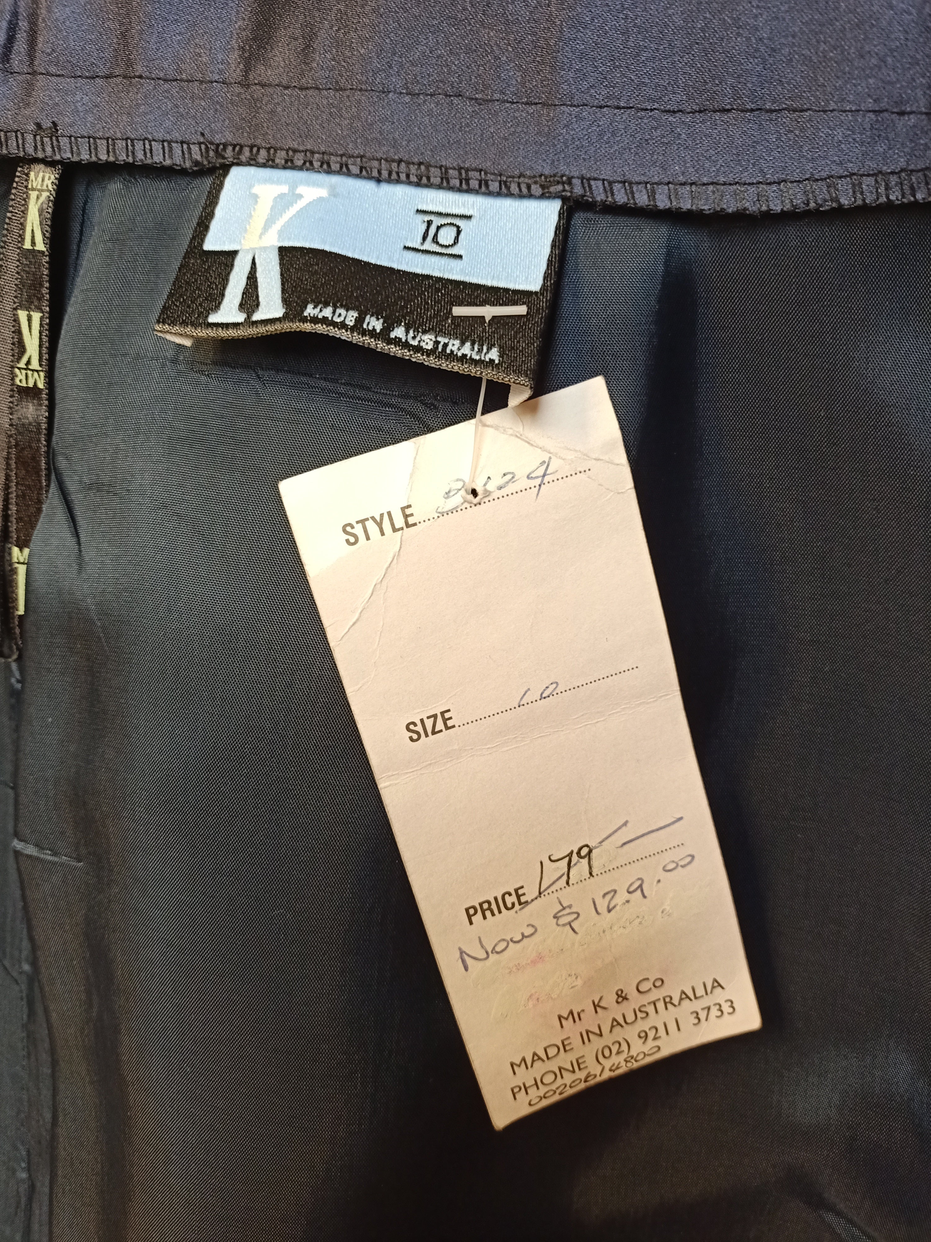 K Separates Navy Satin Skirt