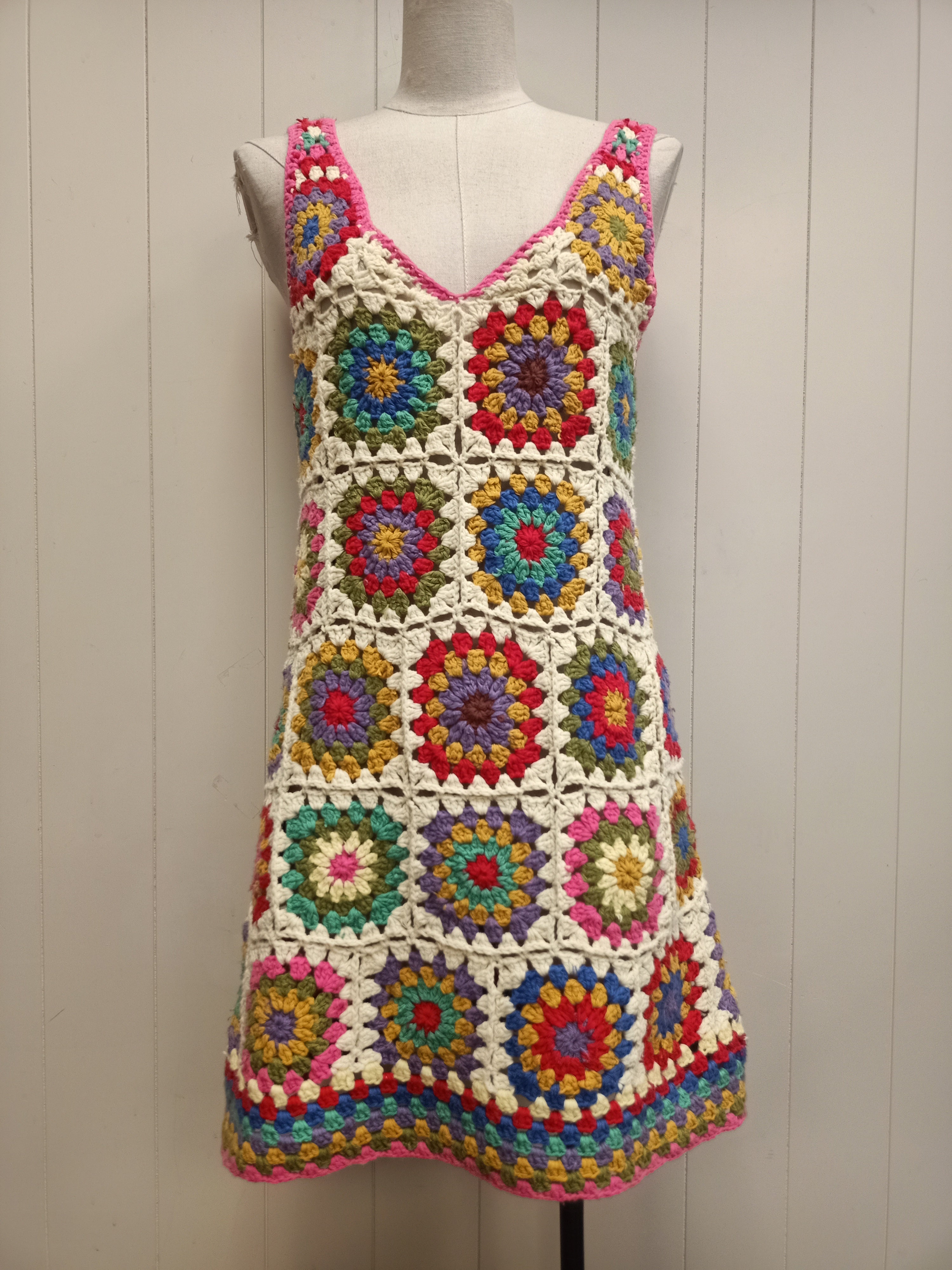 Ghanda Granny Square Crochet Dress