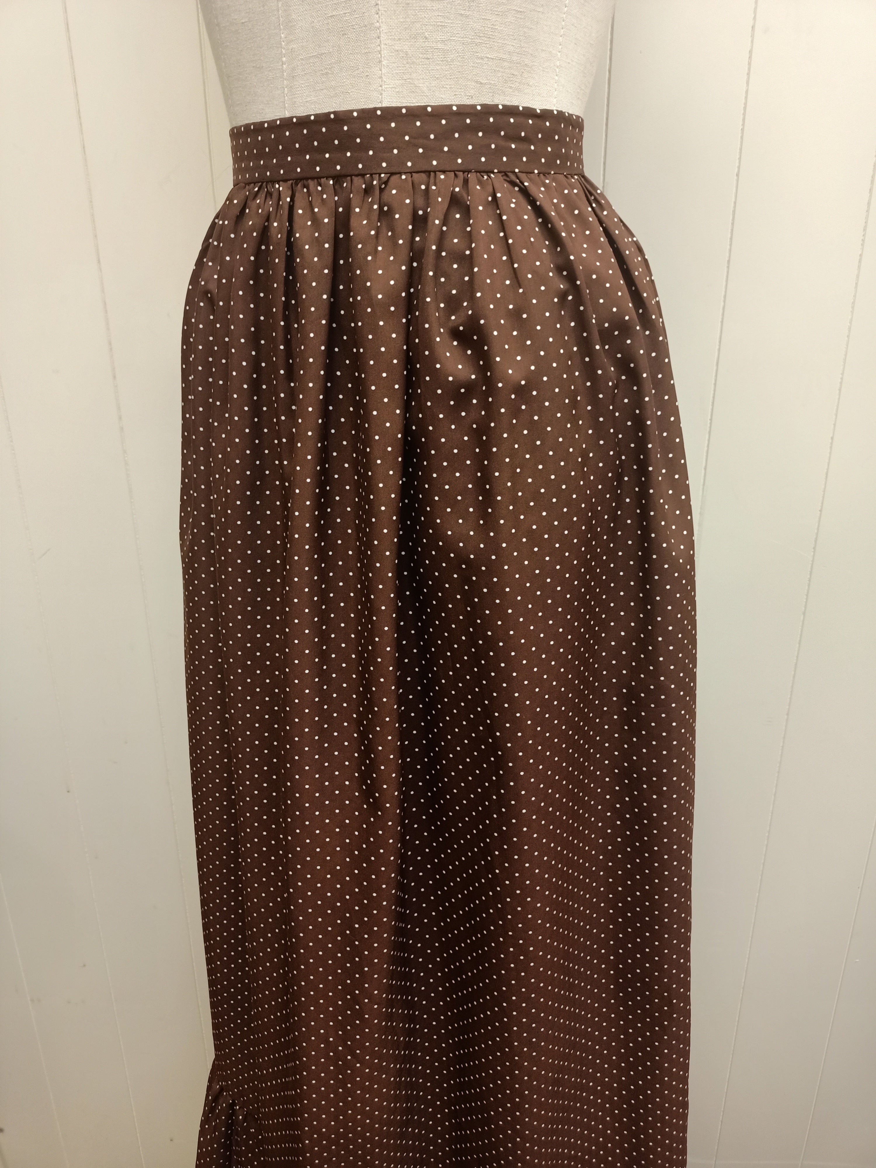 Vintage Brown Polka Dot Skirt