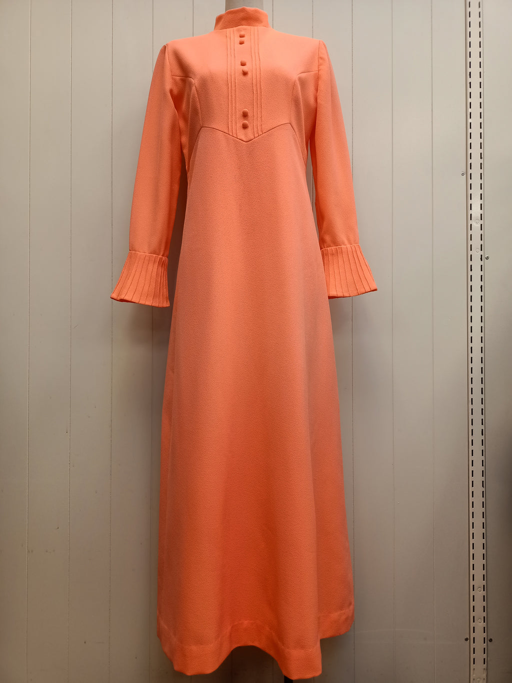 Vintage Neon Orange Maxi Dress