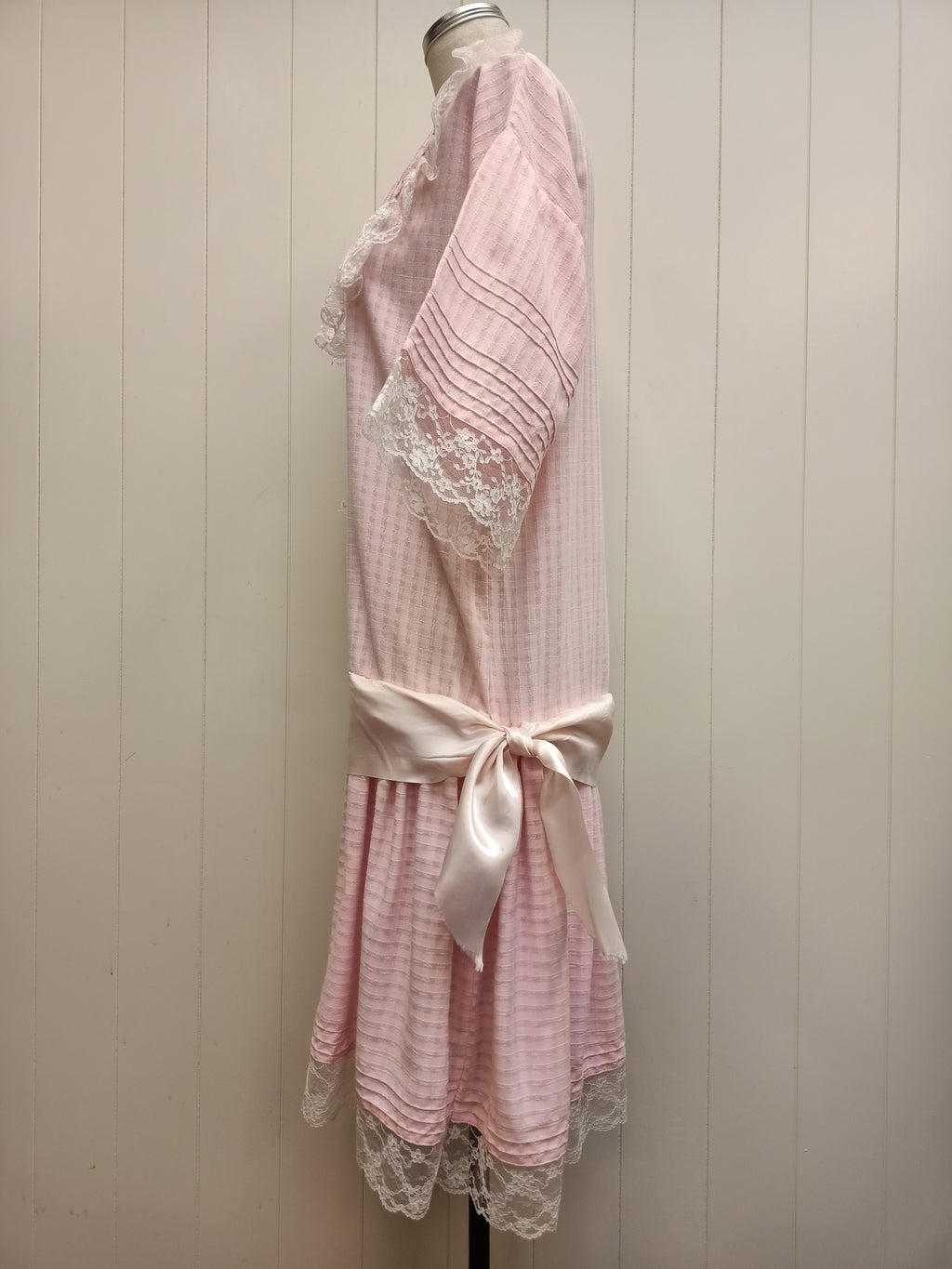 Vintage Pastel Pink Drop Waist Dress