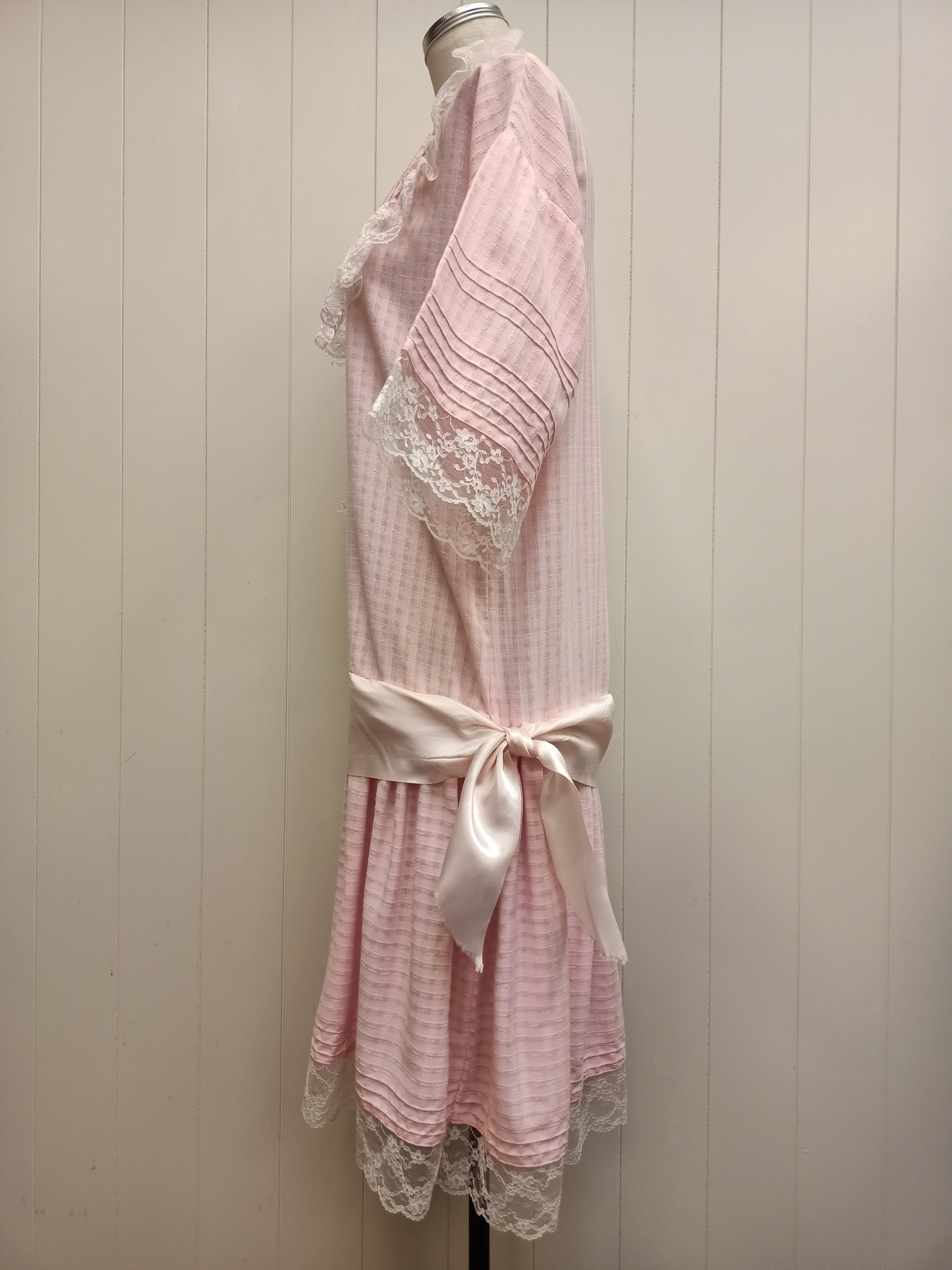Vintage Pastel Pink Drop Waist Dress