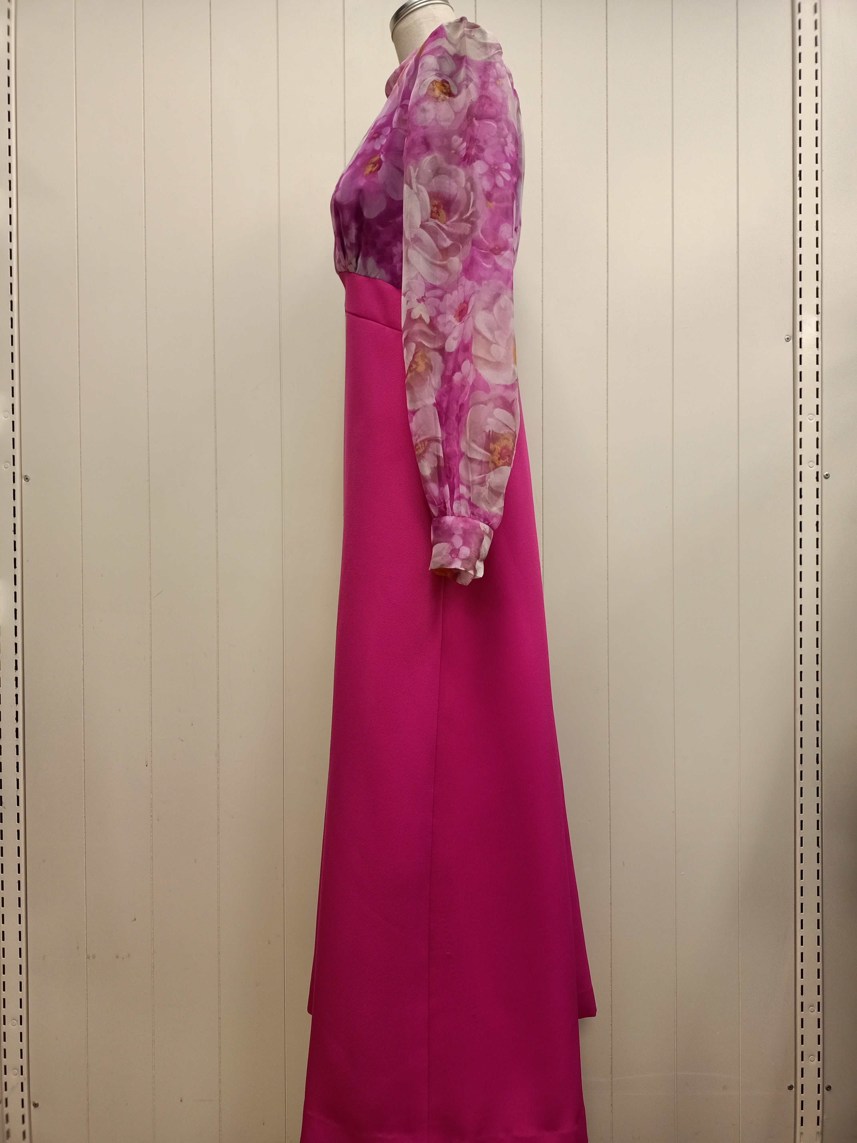 Vintage Fuchsia Maxi Dress