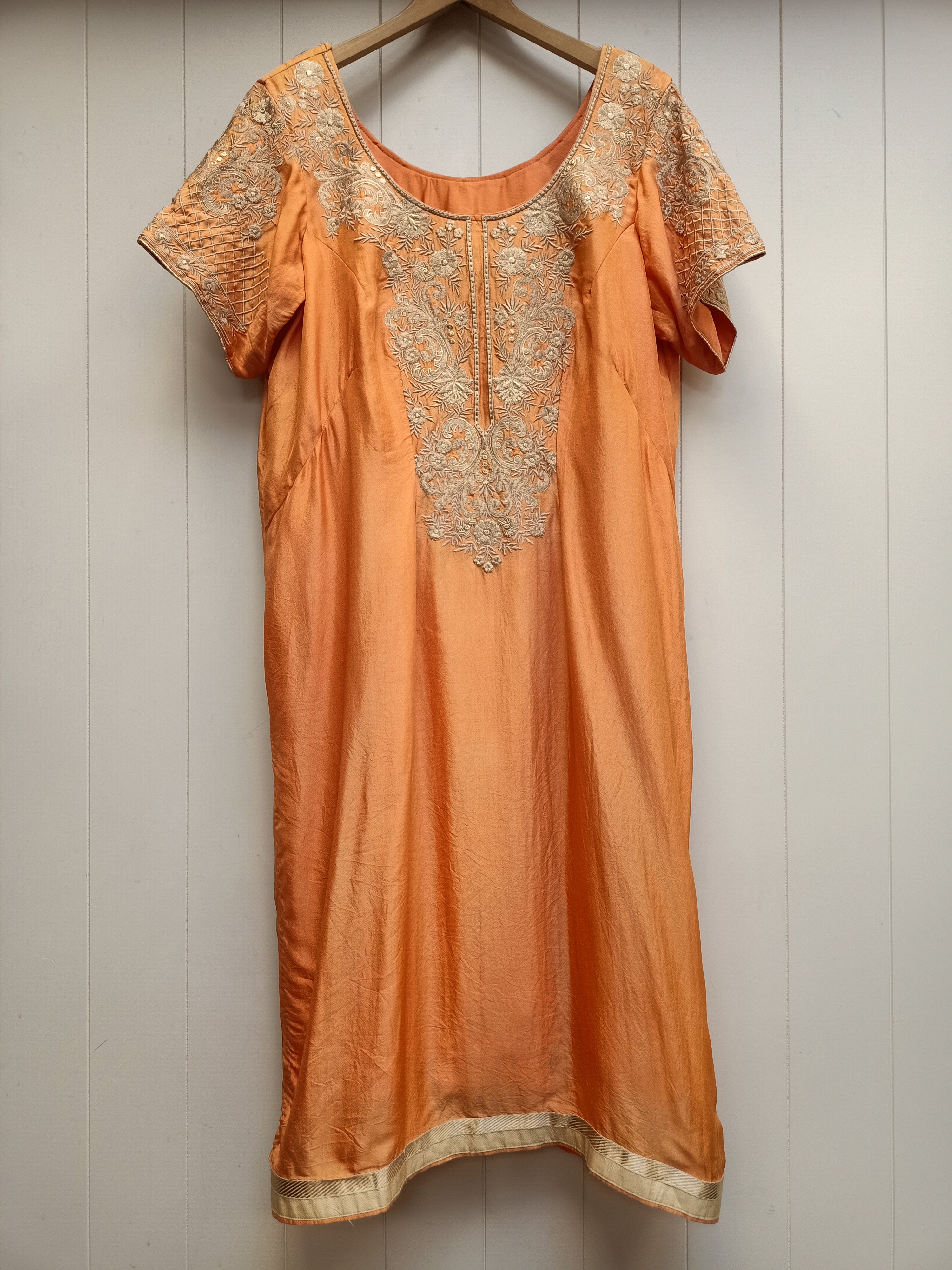 Vintage Orange Zardozi Kaftan