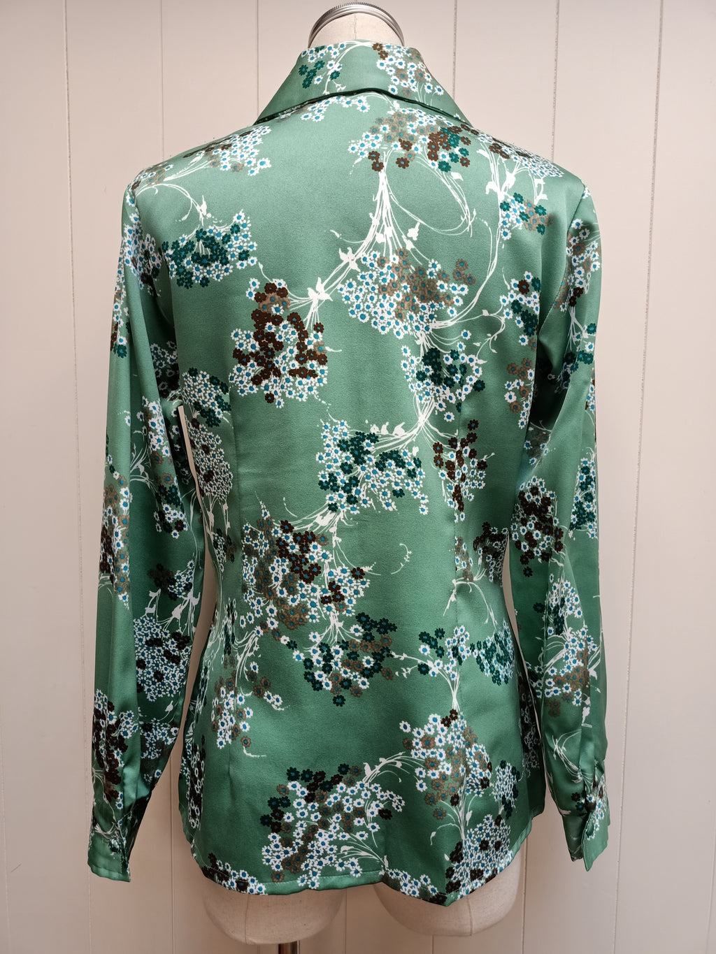 Vintage Lady Lichfield Green Floral Shirt