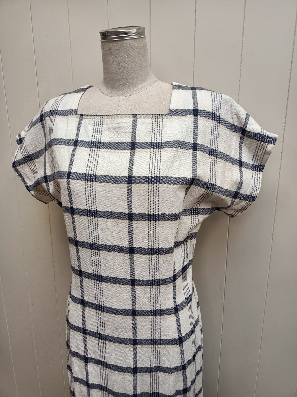 Vintage White Plaid Dress