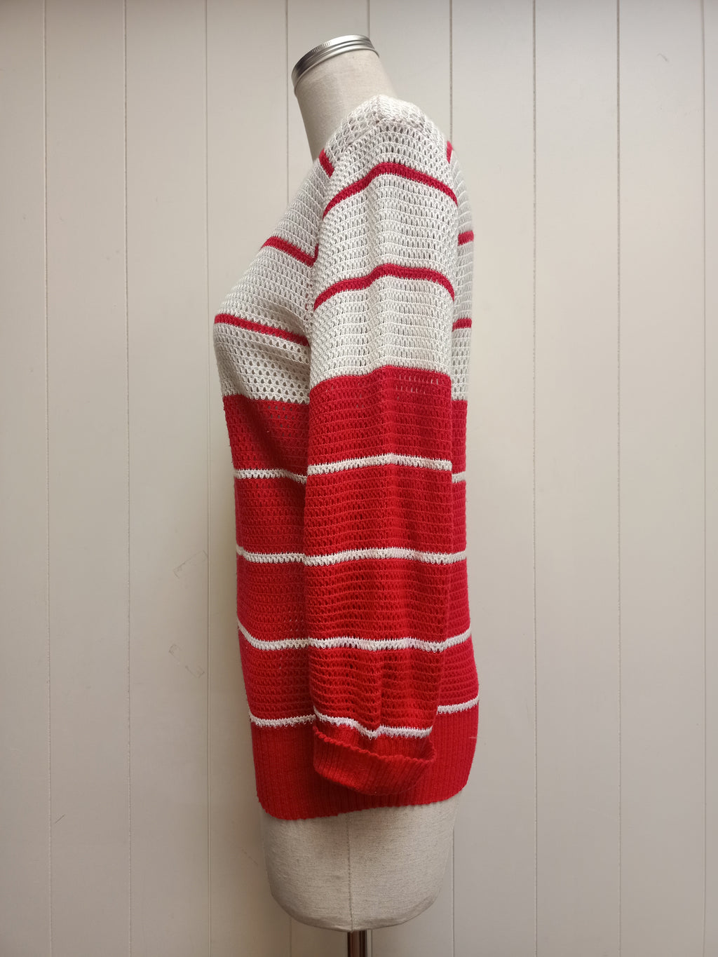 Vintage Red and White Striped Sweater