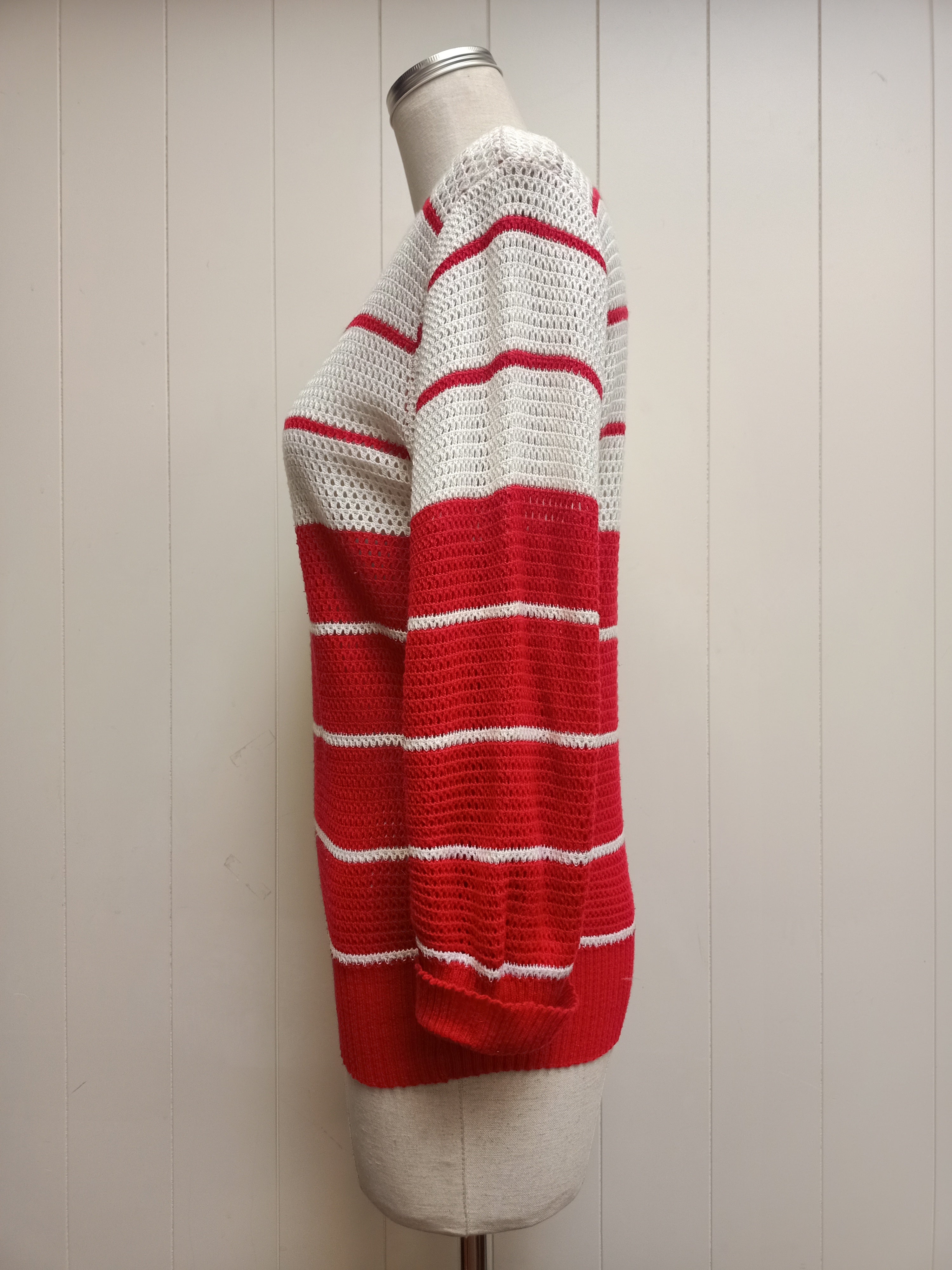 Vintage Red and White Striped Sweater