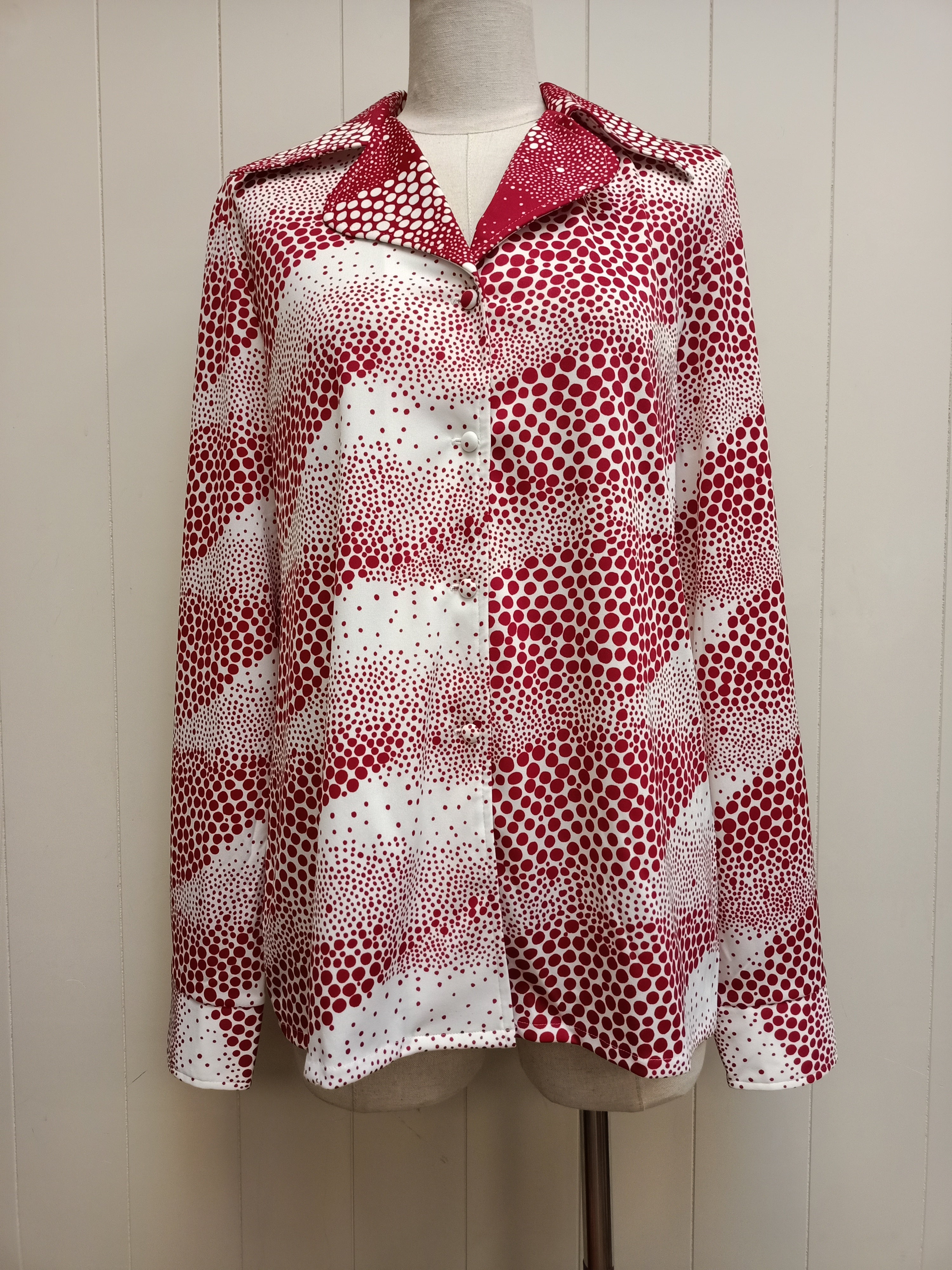 Vintage Lady Lichfield Polka Dot Illusion Shirt