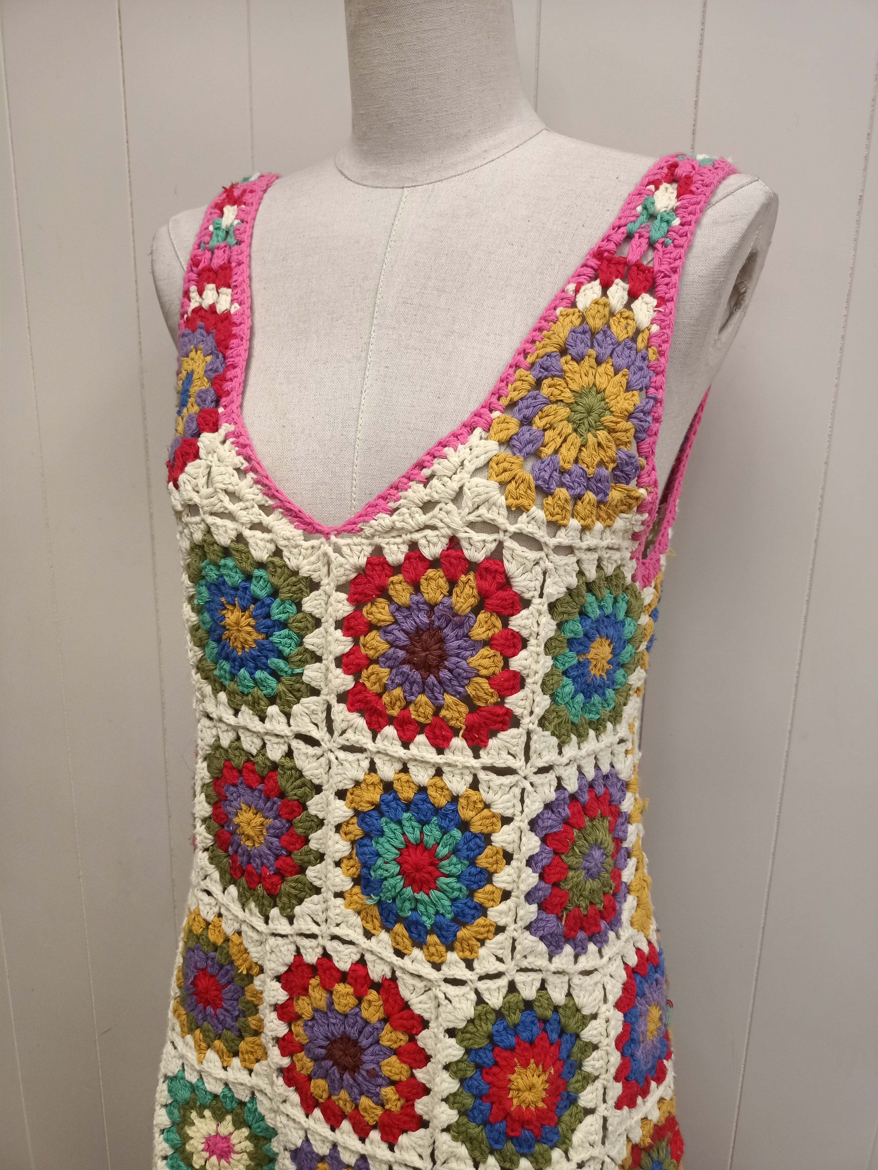 Ghanda Granny Square Crochet Dress