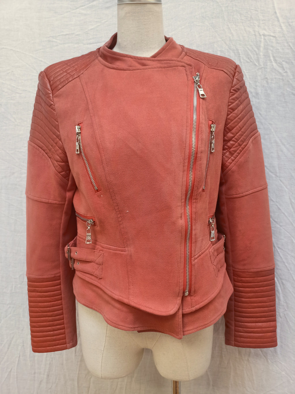 Red Faux Suede Jacket