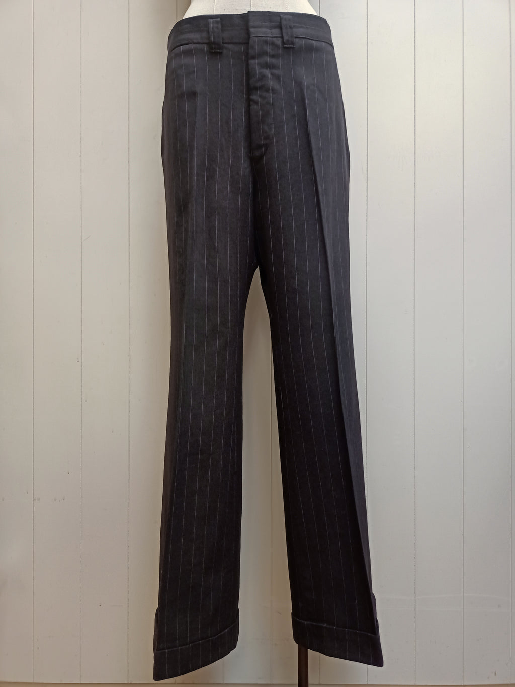 Vintage Mens Wool Style Pinstripe Pants