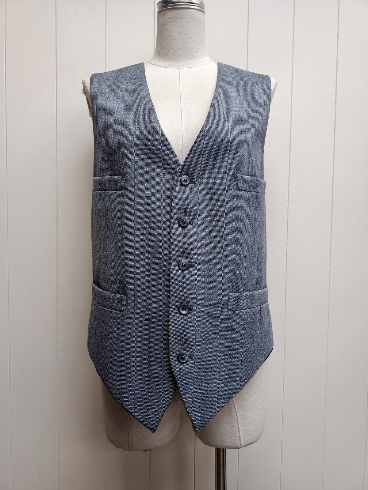 Mens Hardy Amies Grey Striped Waistcoat