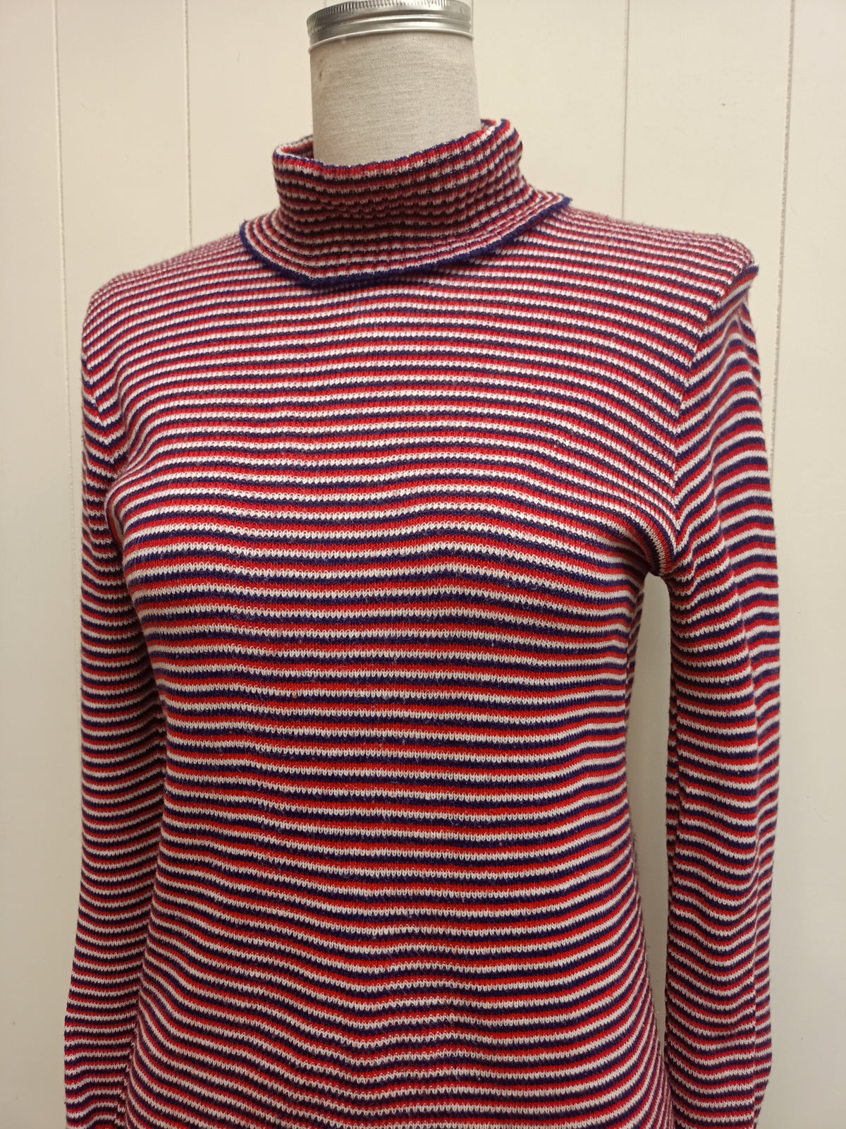 Vintage Turtleneck Striped Shirt