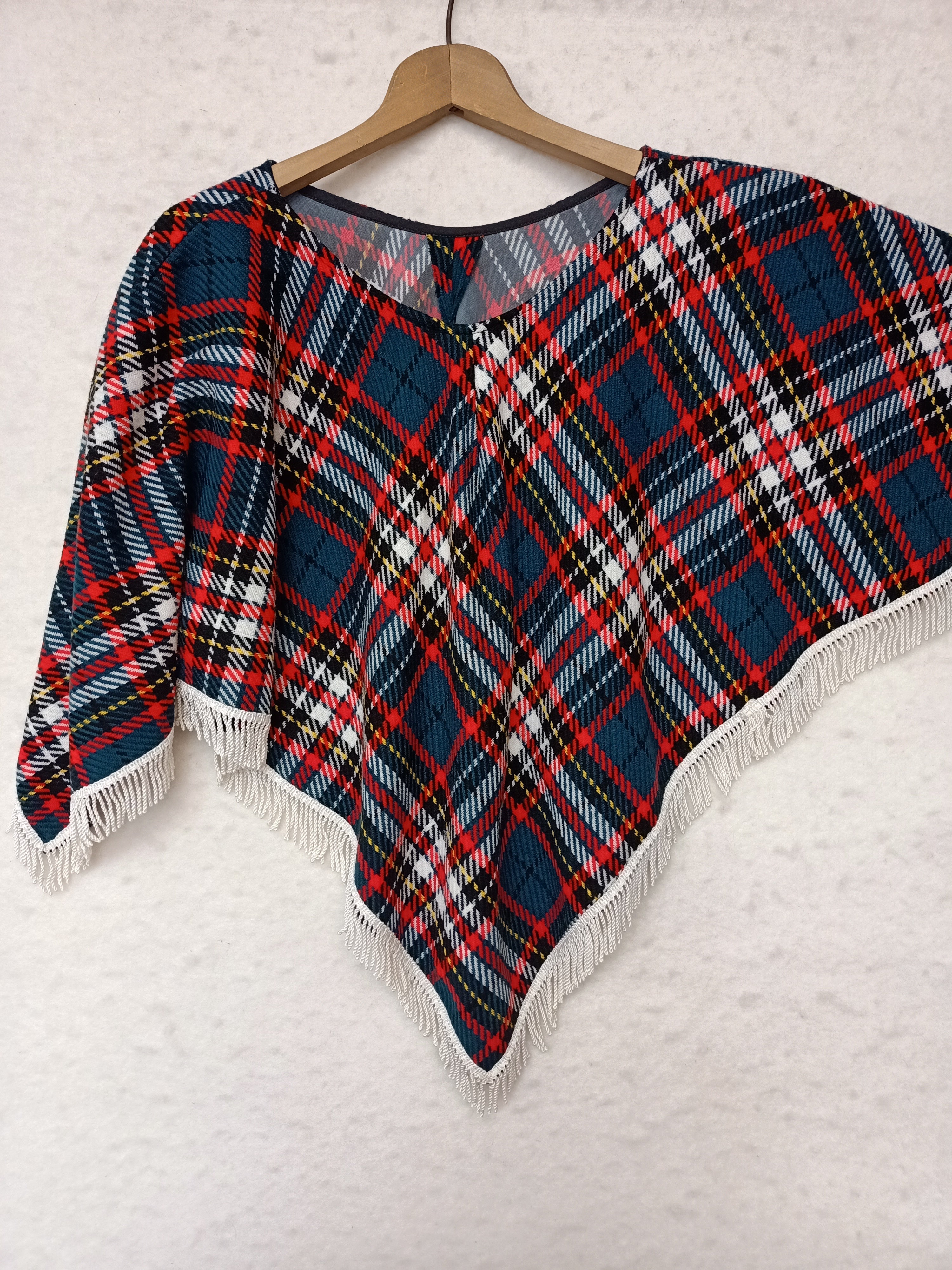 Vintage Plaid Poncho