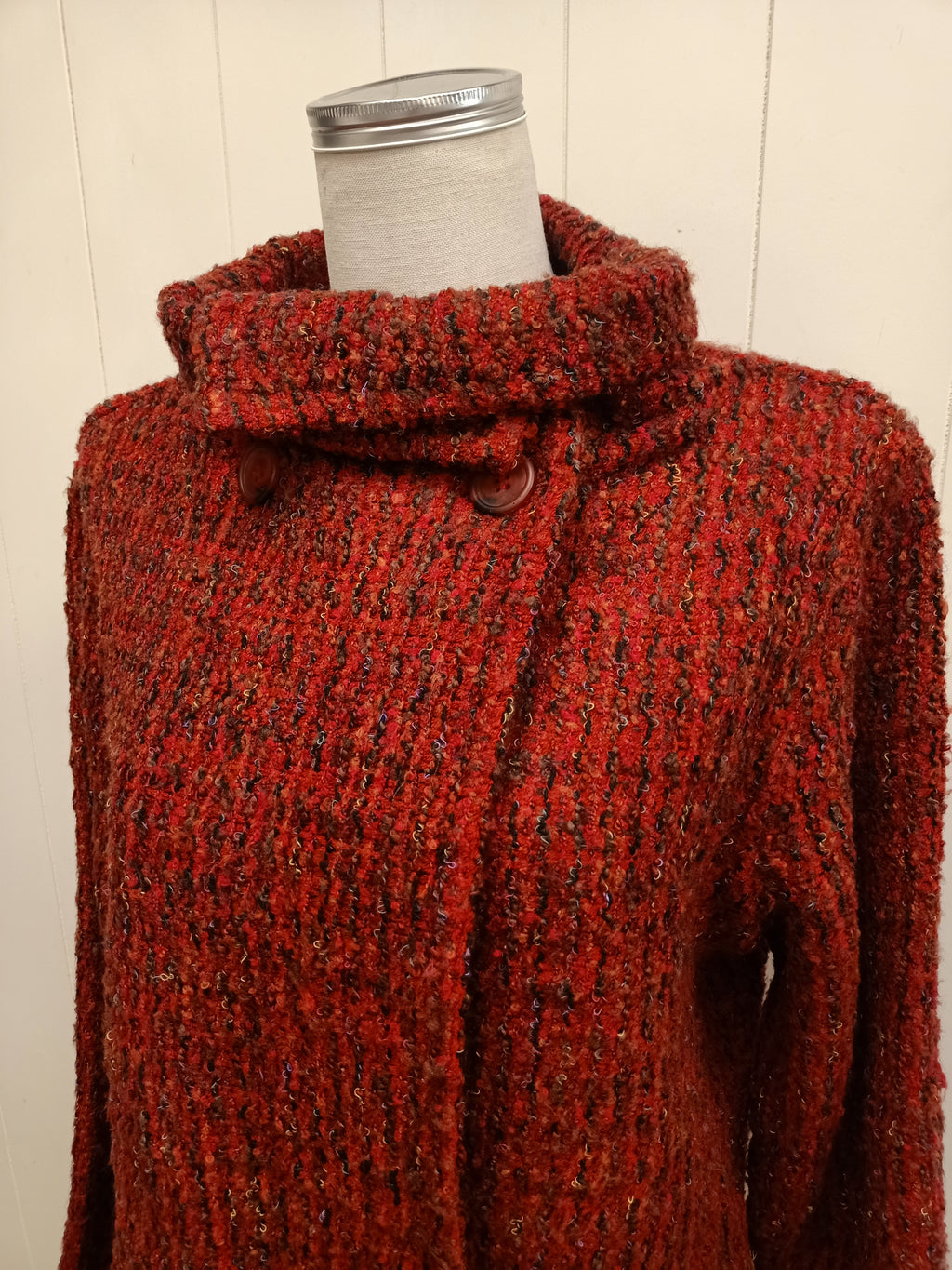Retro Red Jacquard Jacket