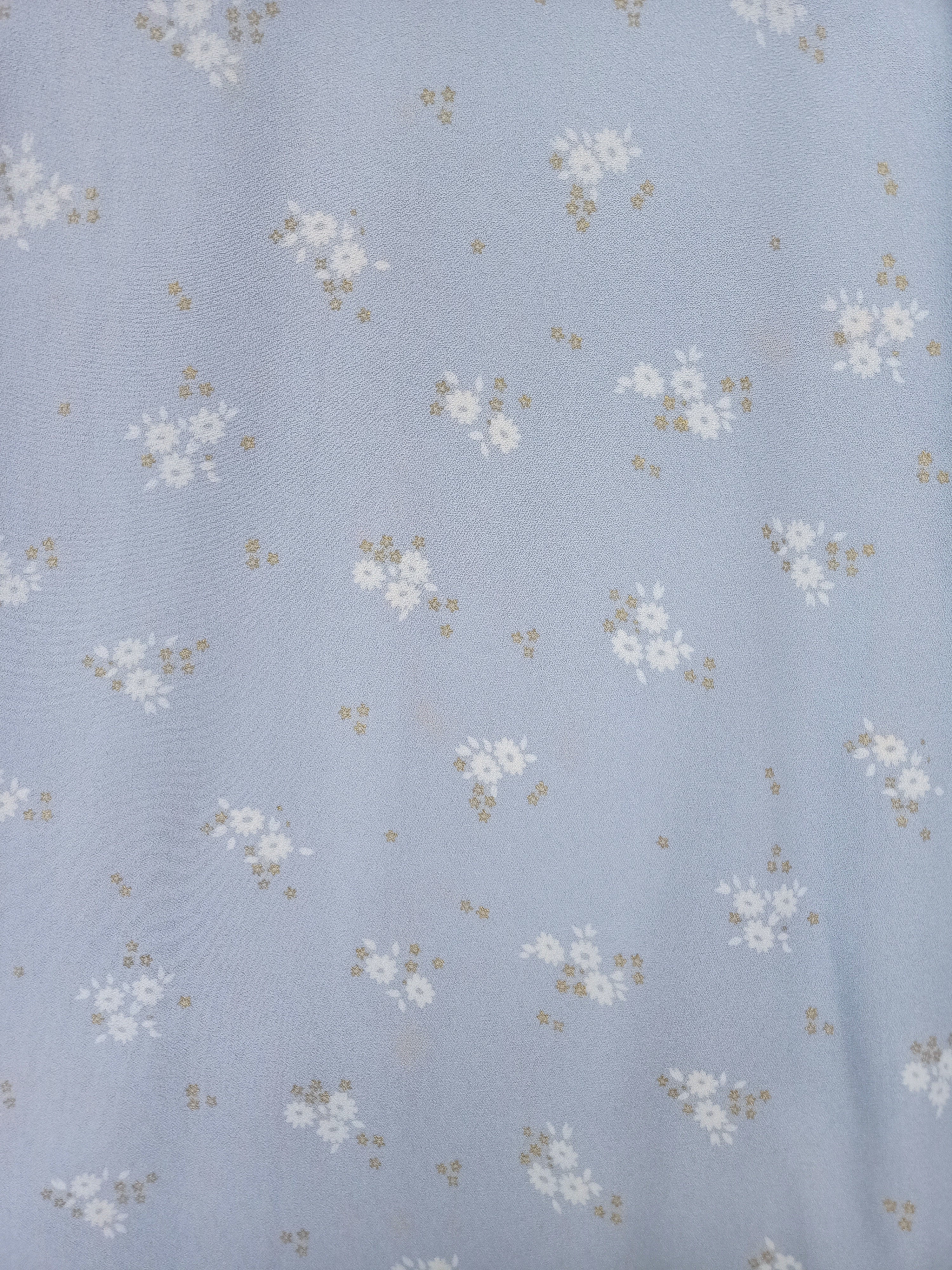Vintage Pastel Blue Floral Dress