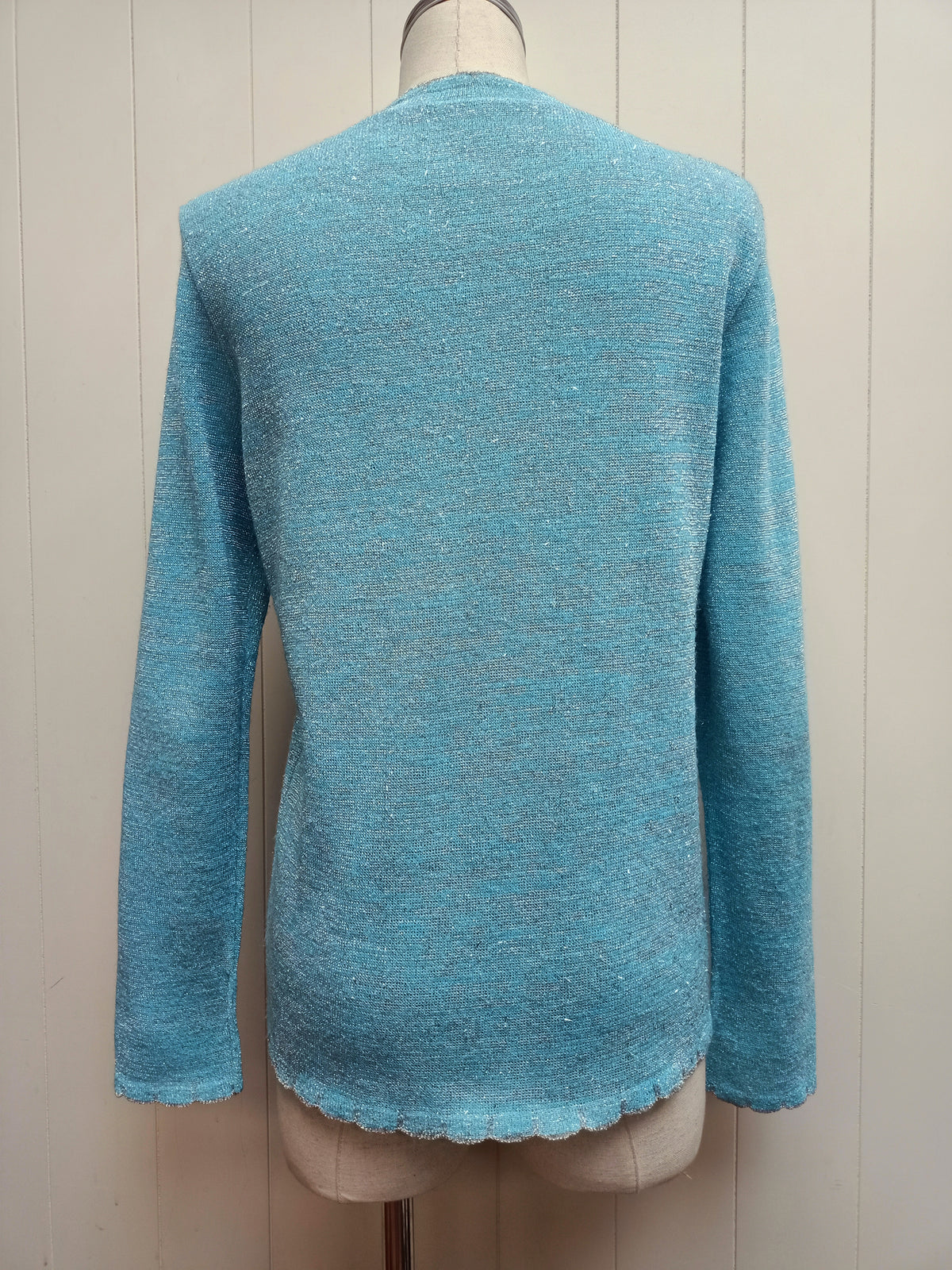 Vintage Turquoise Sparkly Sweater