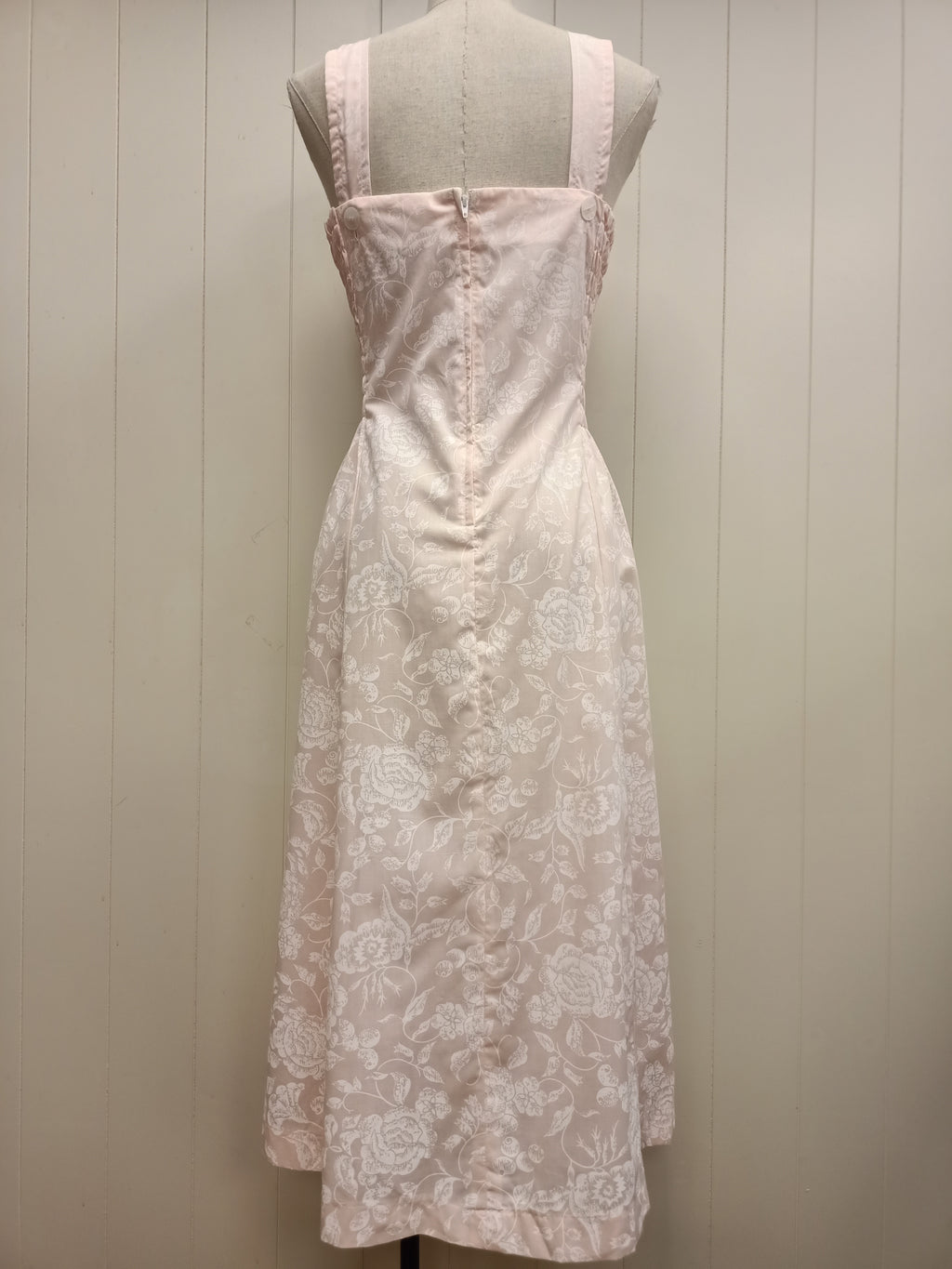 Vintage Pastel Pink Printed Dress