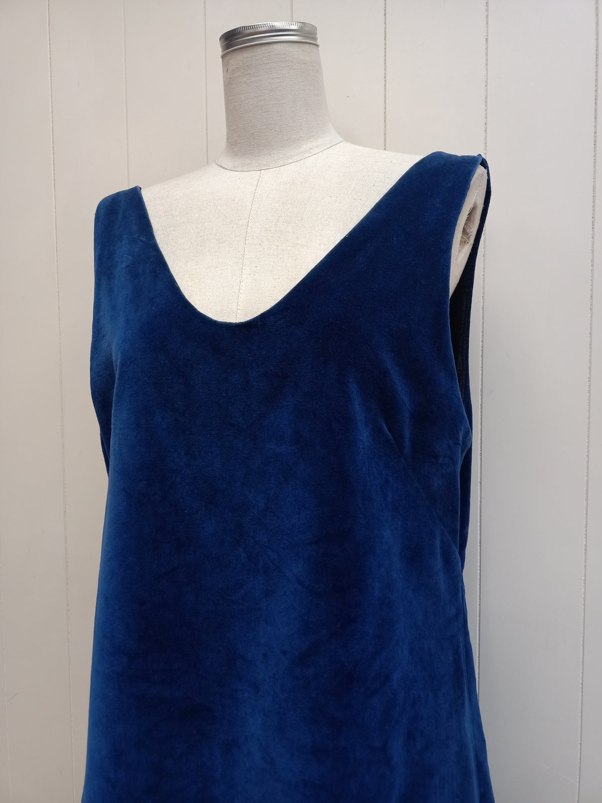 Vintage Blue Velvet Micro Dress