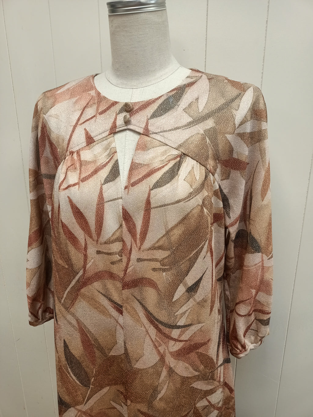 Vintage Metallic Leaf Dress