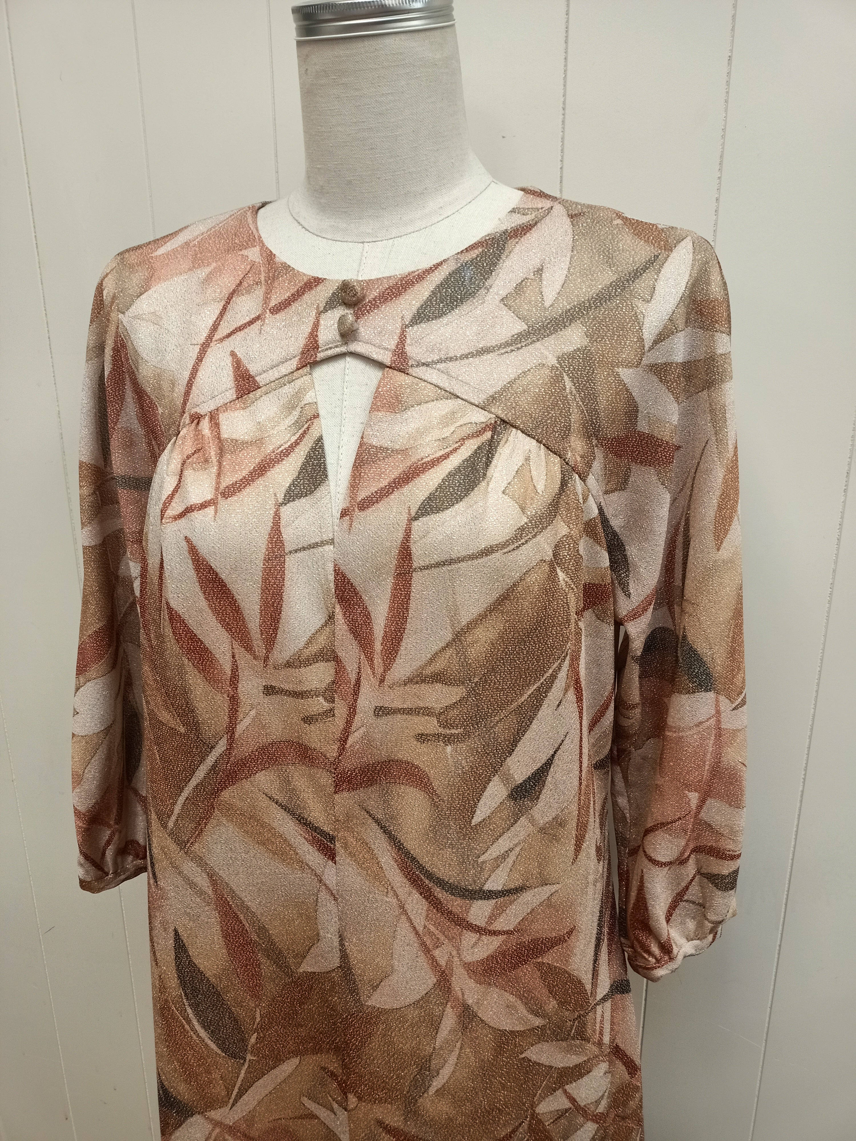Vintage Metallic Leaf Dress